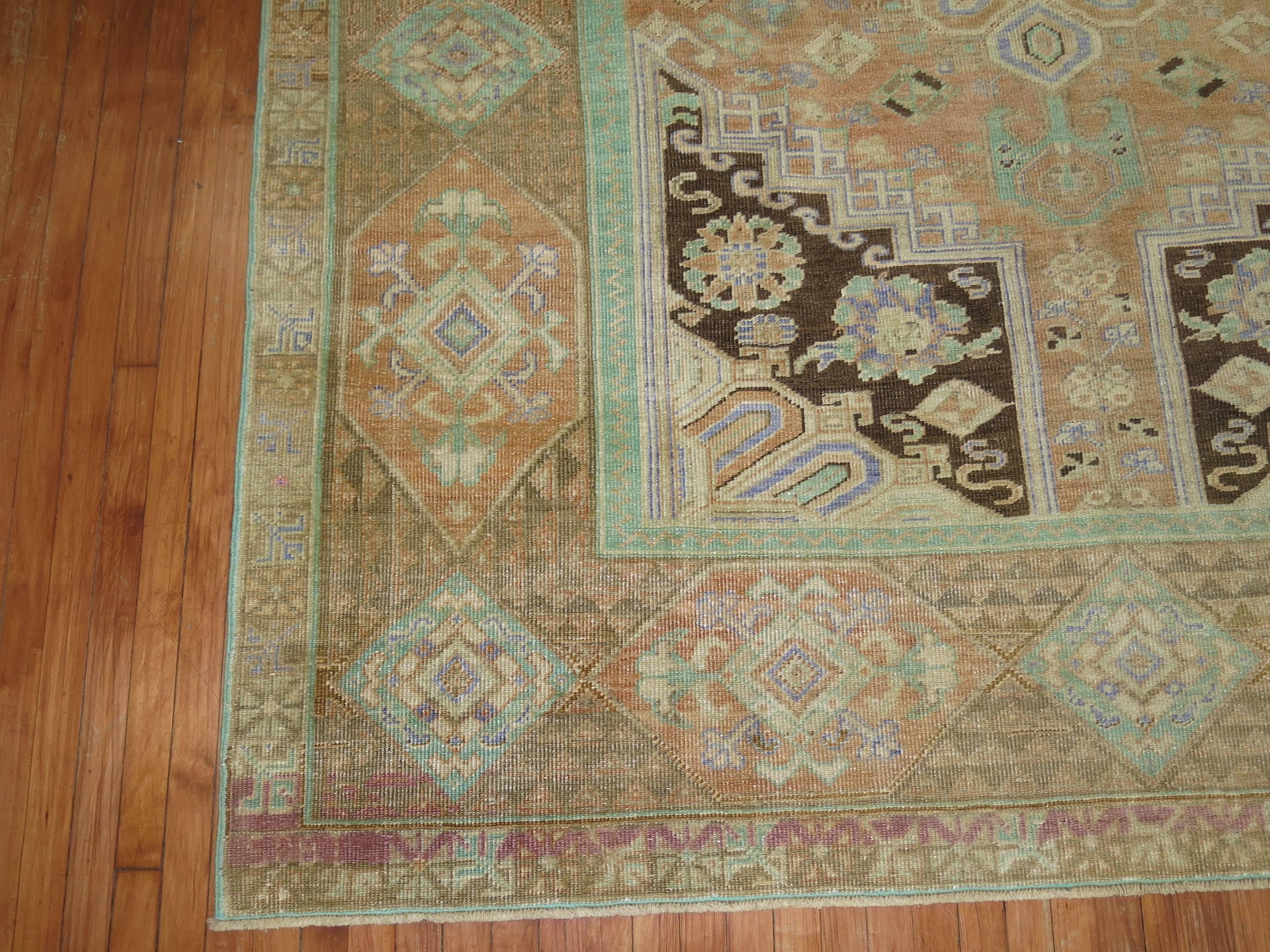Hand-Woven Zabihi Collection Vintage Turkish Anatolian Rug For Sale