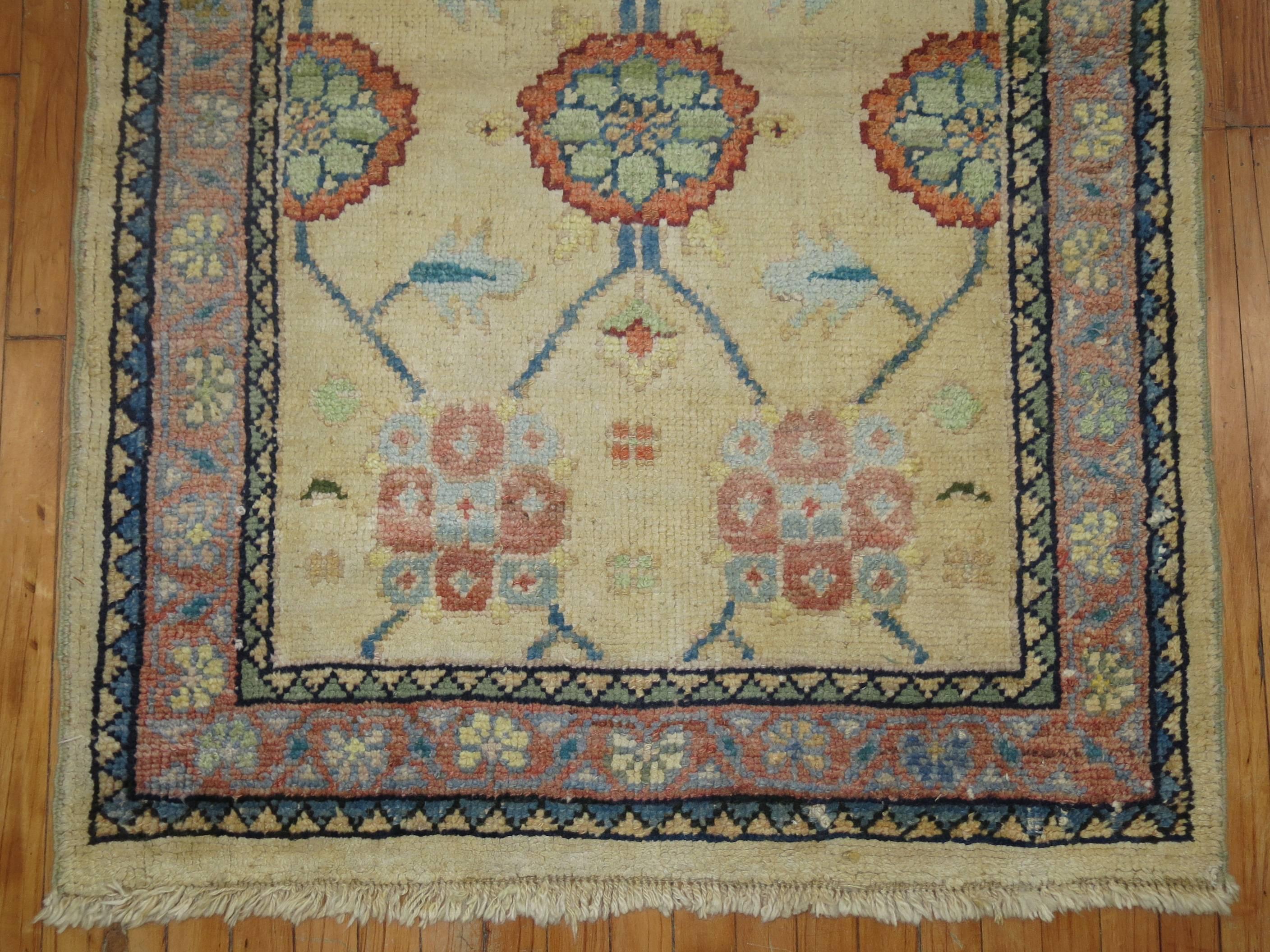 One of a kind vintage Turkish Oushak rug at a modest price.