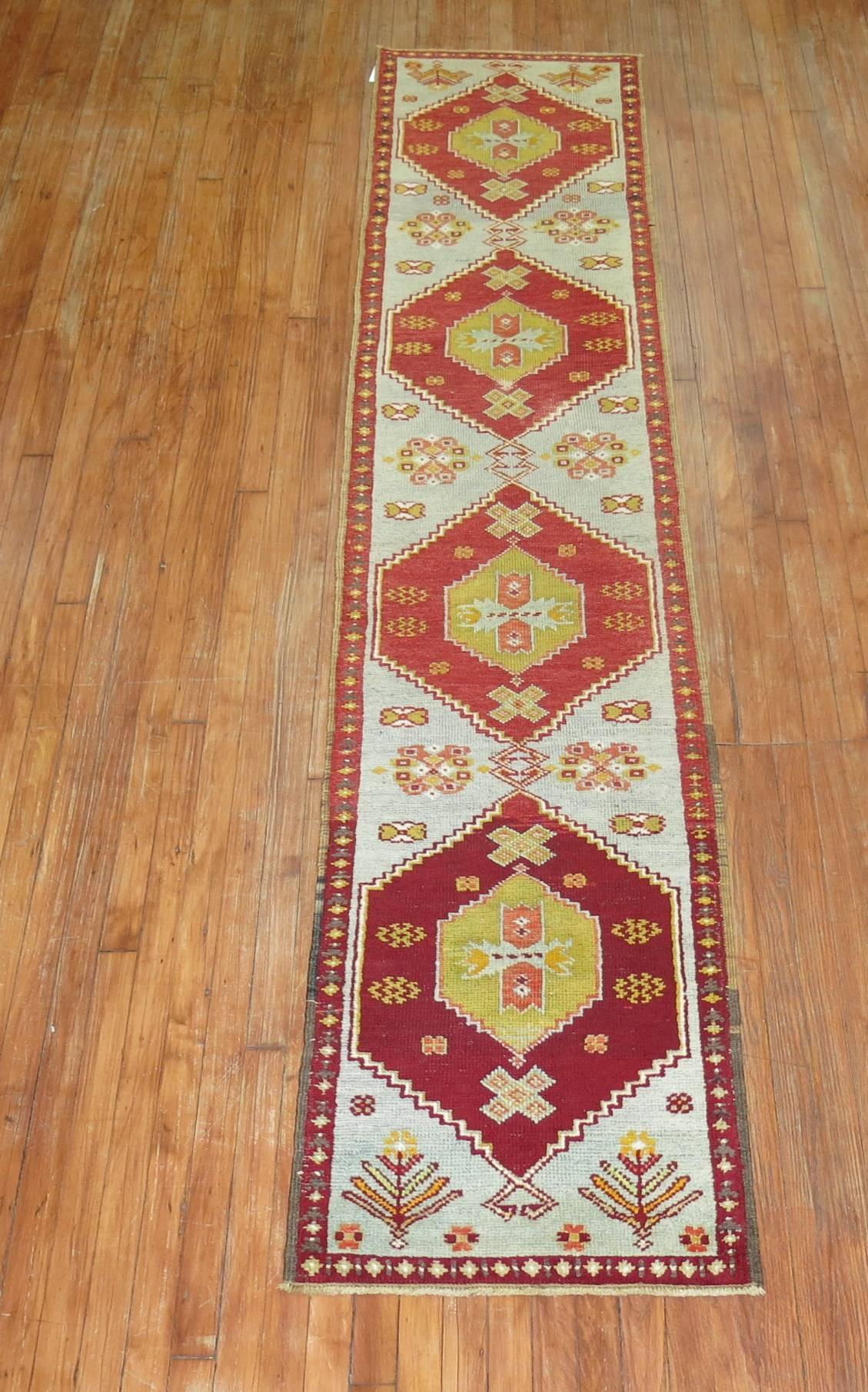 American Colonial Antique Turkish Sivas Runner For Sale