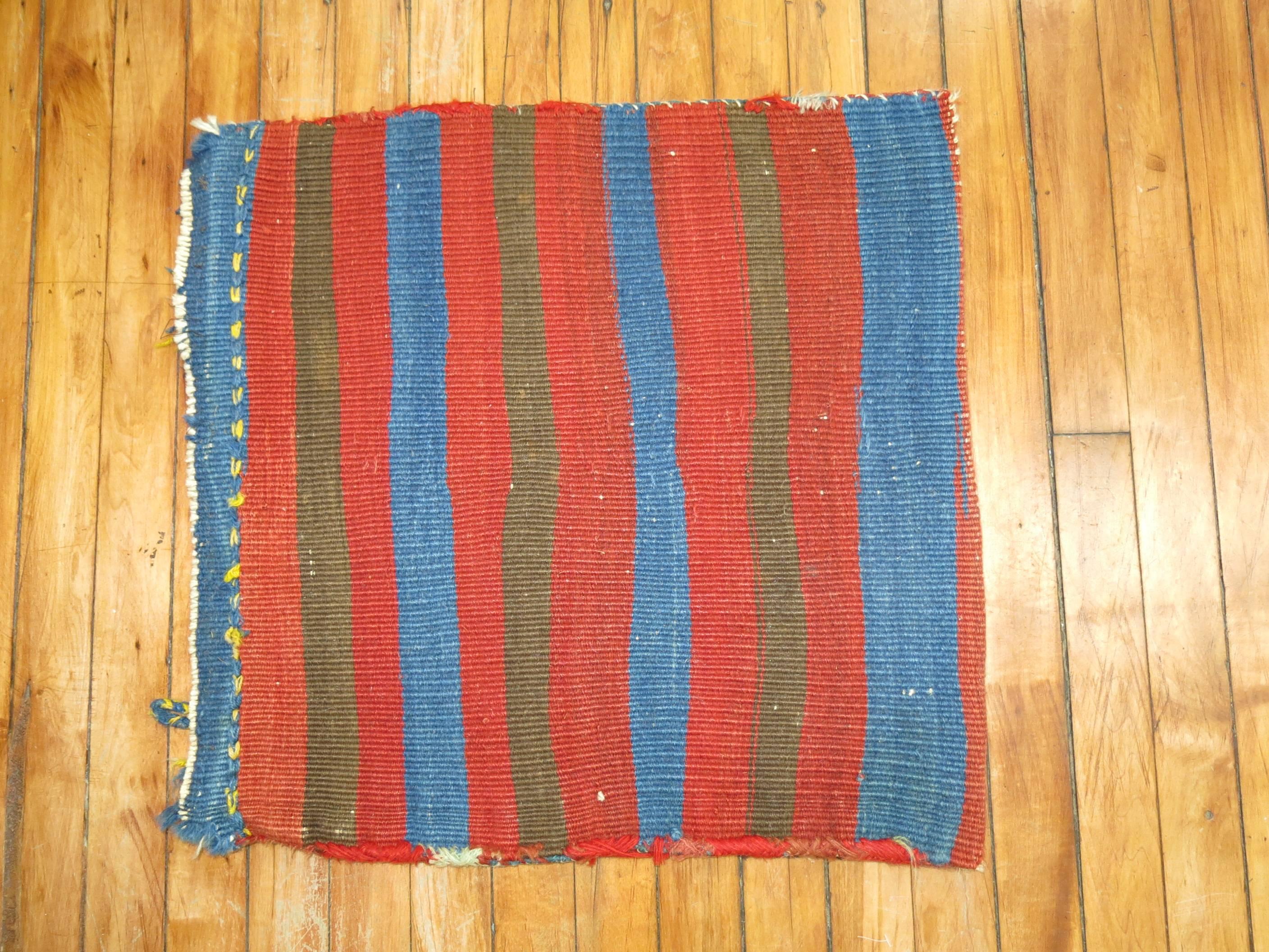 Hand-Woven Antique Caucasian Textile Bagface Rug