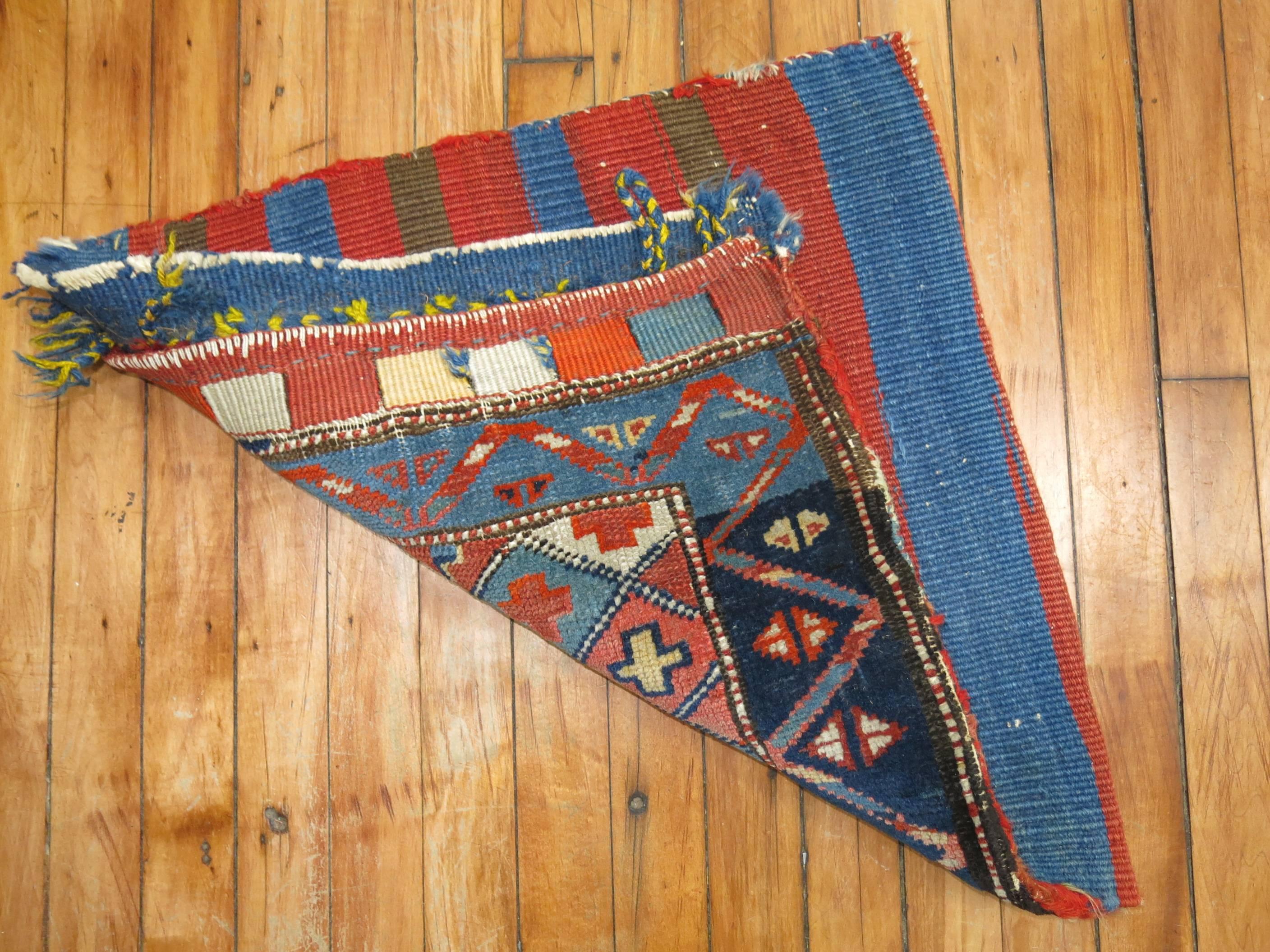 Antique Caucasian Textile Bagface Rug In Excellent Condition In New York, NY