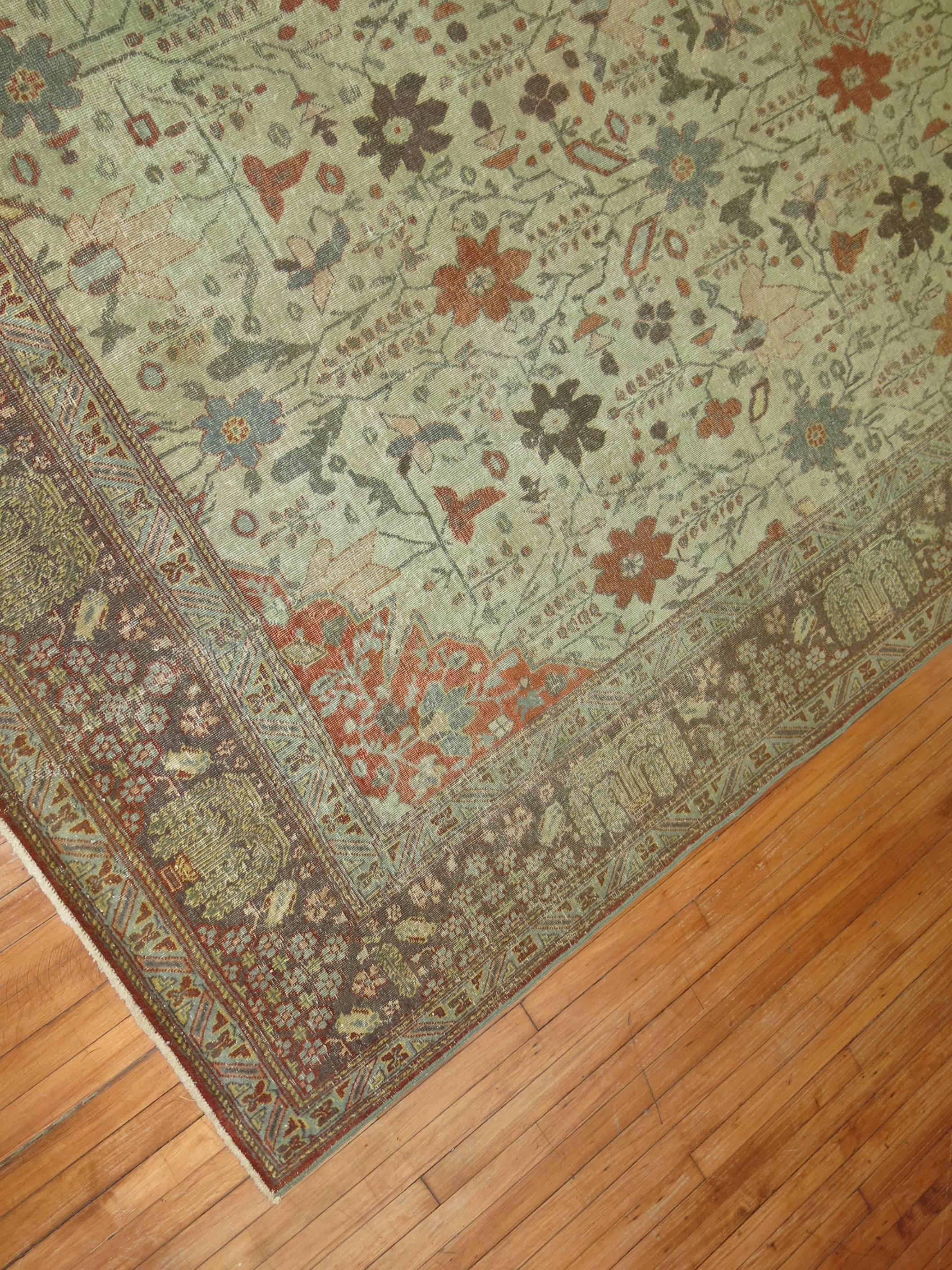 Antique Persian Tabriz Autumn Style Rug For Sale 1
