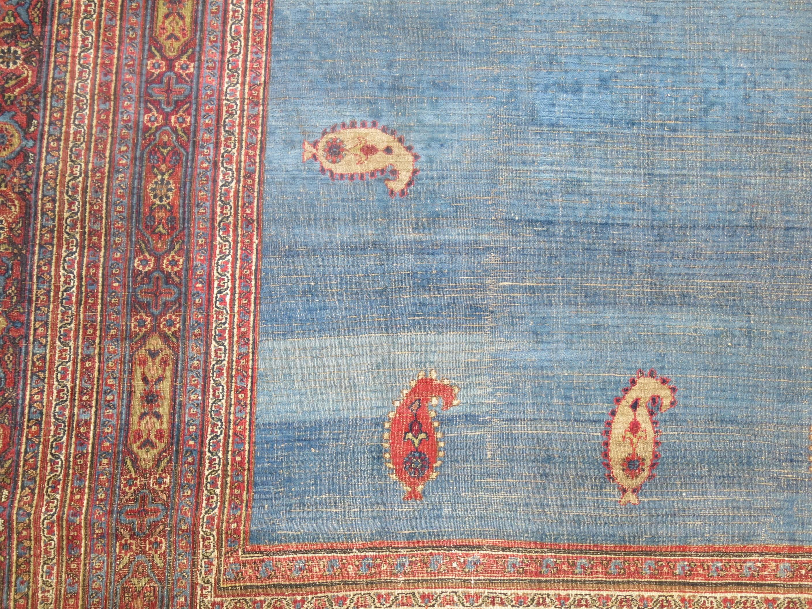 Wool Antique Persian Doroksh Carpet For Sale
