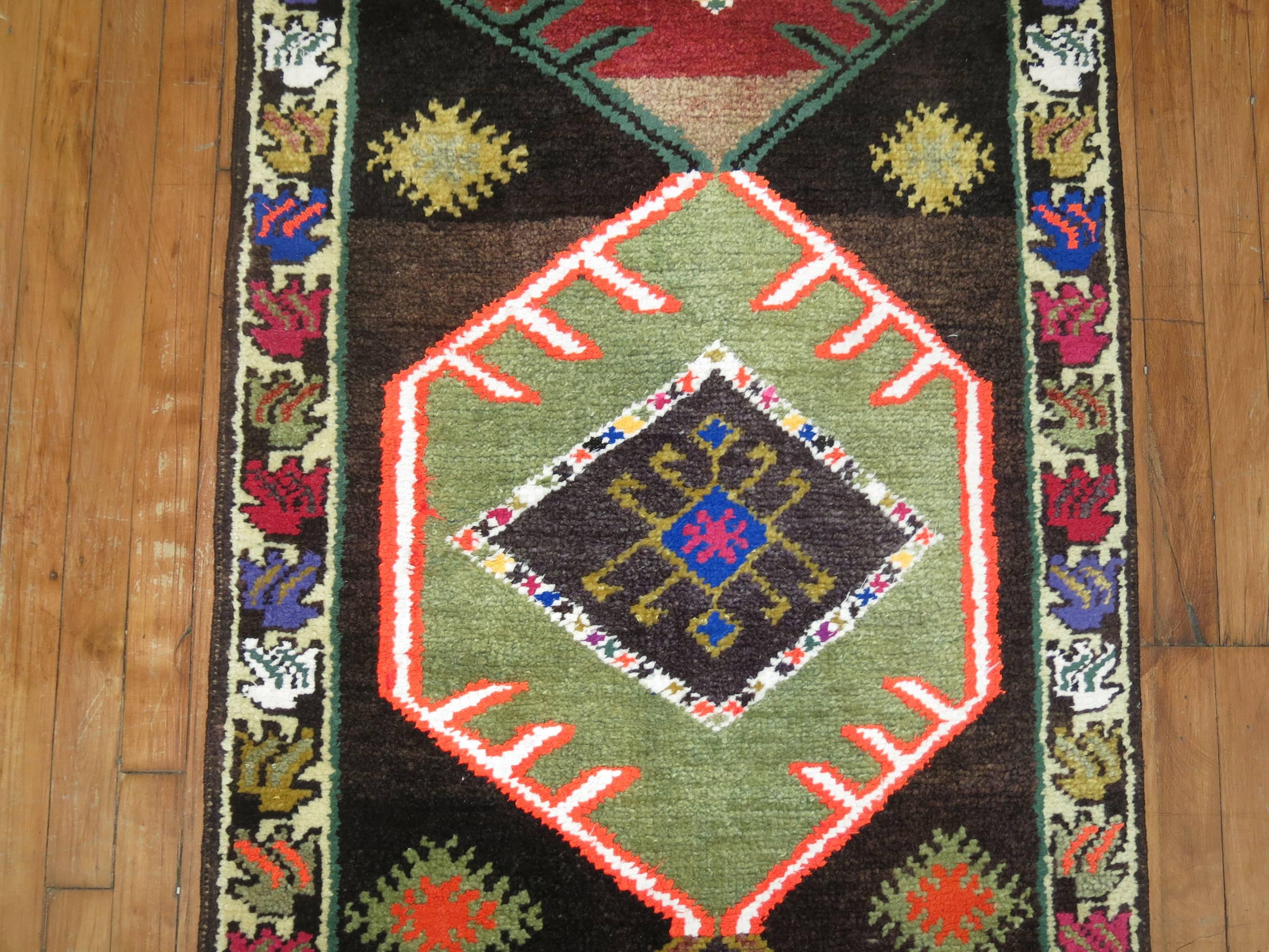 20th Century Vintage Turkish Bohemian Runner For Sale