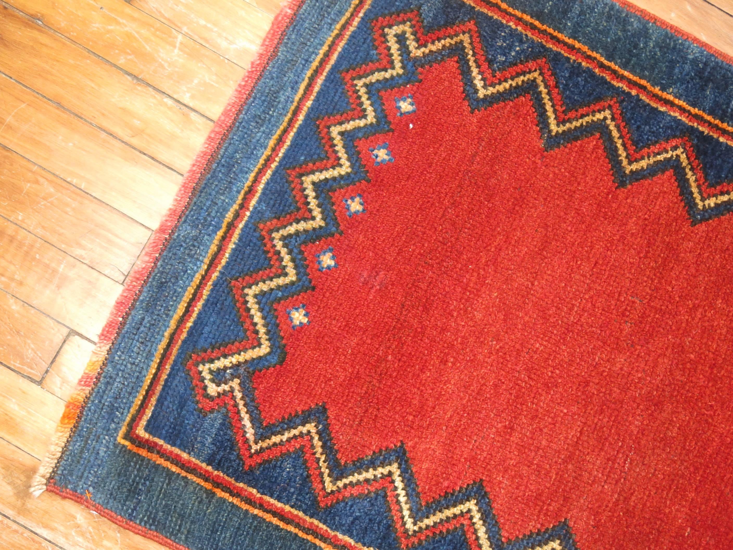 Hand-Woven Vintage Turkish Runner with Star of David Motif For Sale