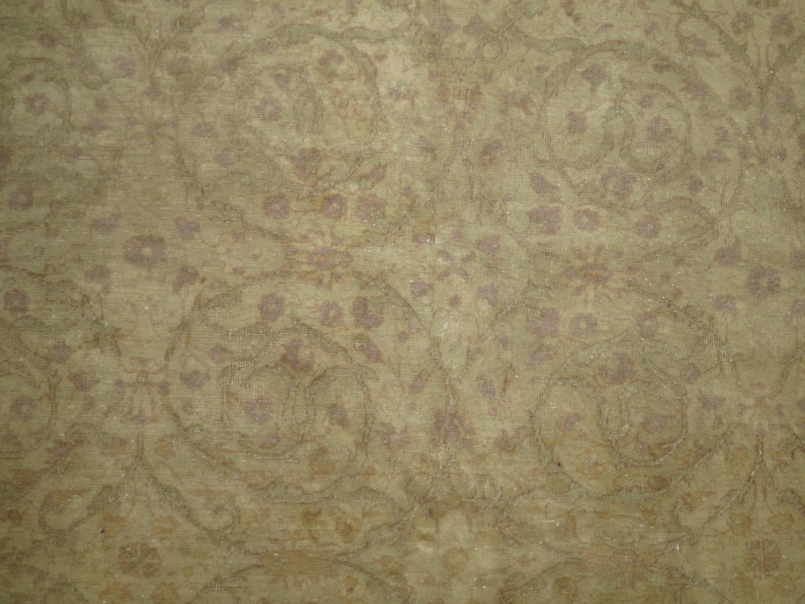 Hand-Knotted Neutral Color Turkish Sivas Carpet For Sale