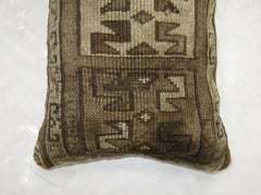 Zabihi Collection Large Brown Tribal Turkish Rug Pillow