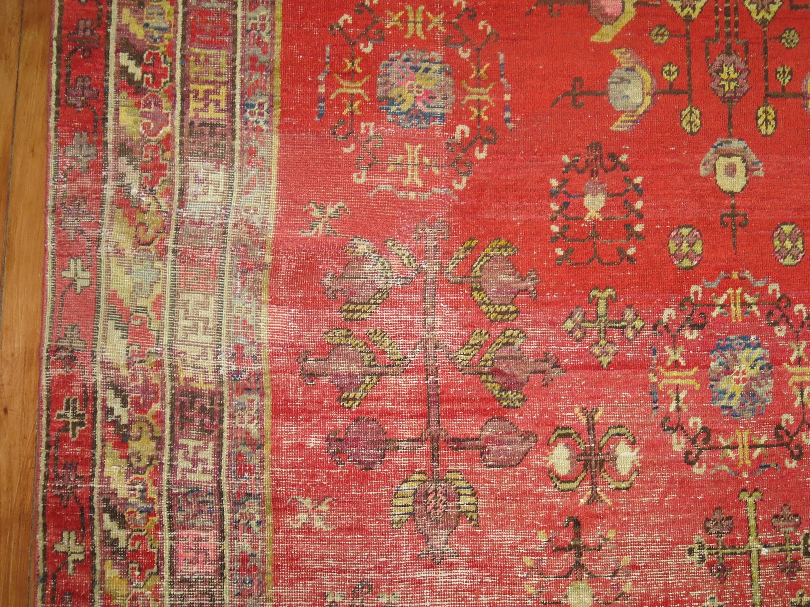 Hand-Knotted Khotan Shabby Chic Rug For Sale