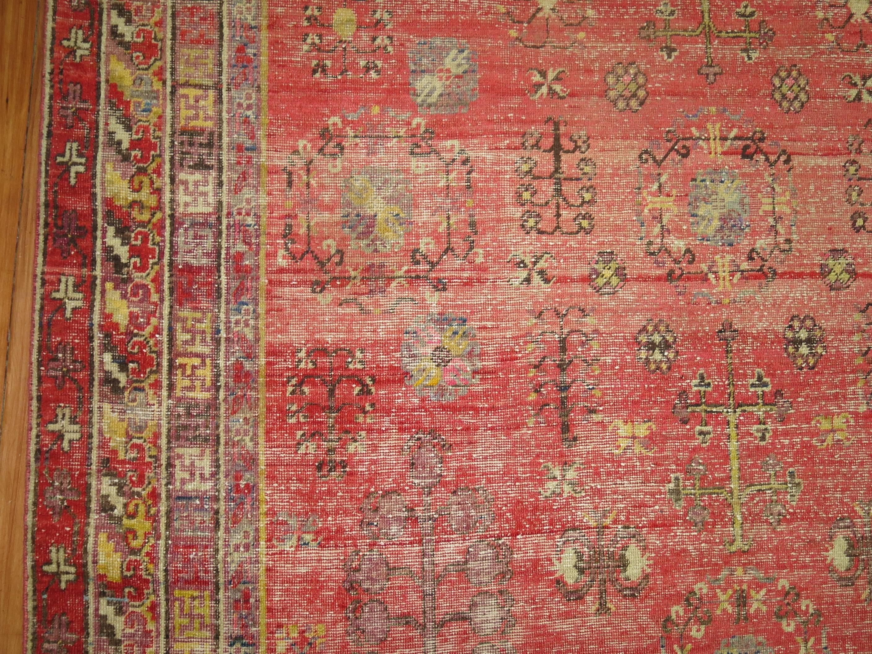 East Turkestani Khotan Shabby Chic Rug For Sale