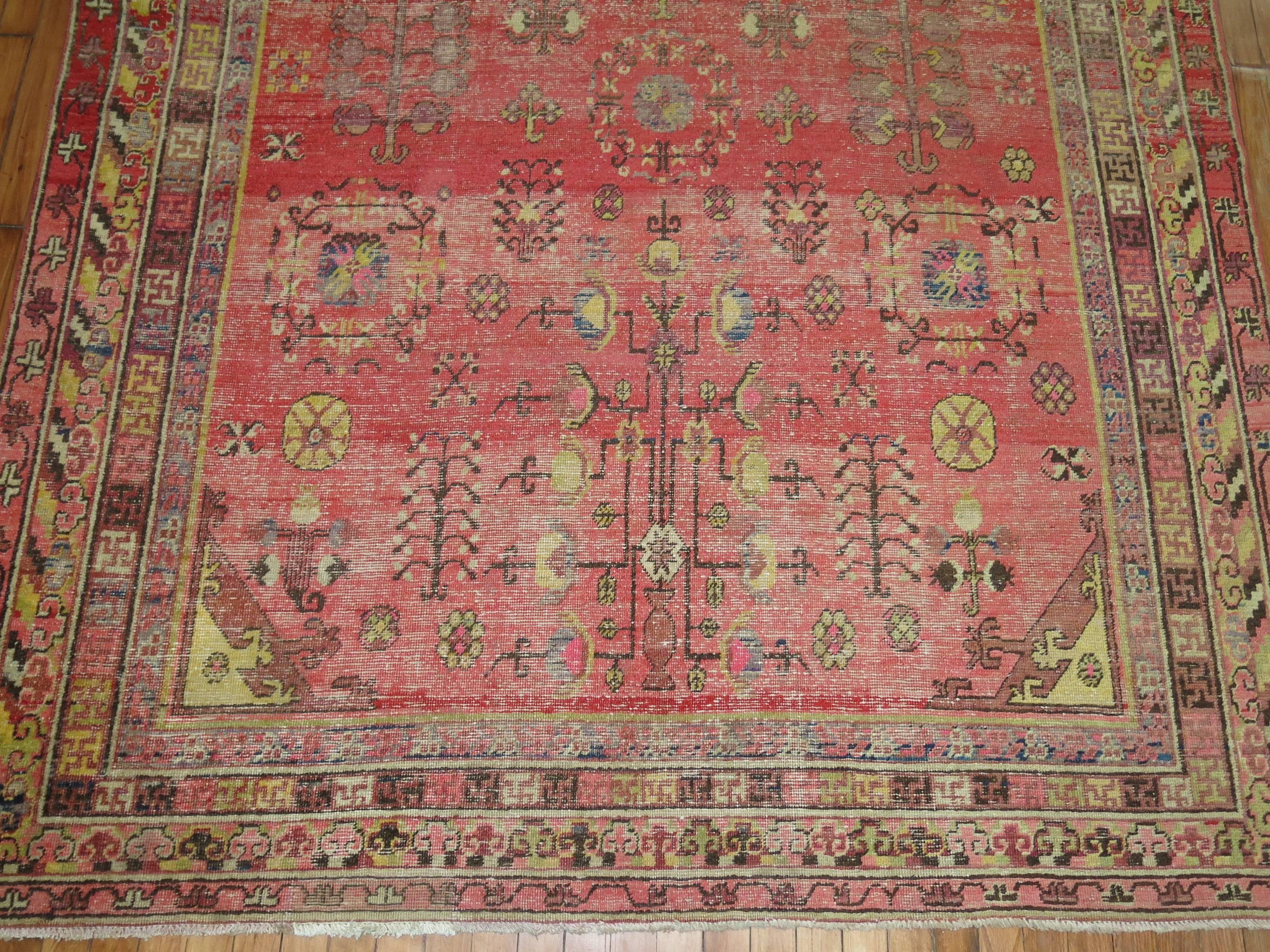 Wool Khotan Shabby Chic Rug For Sale