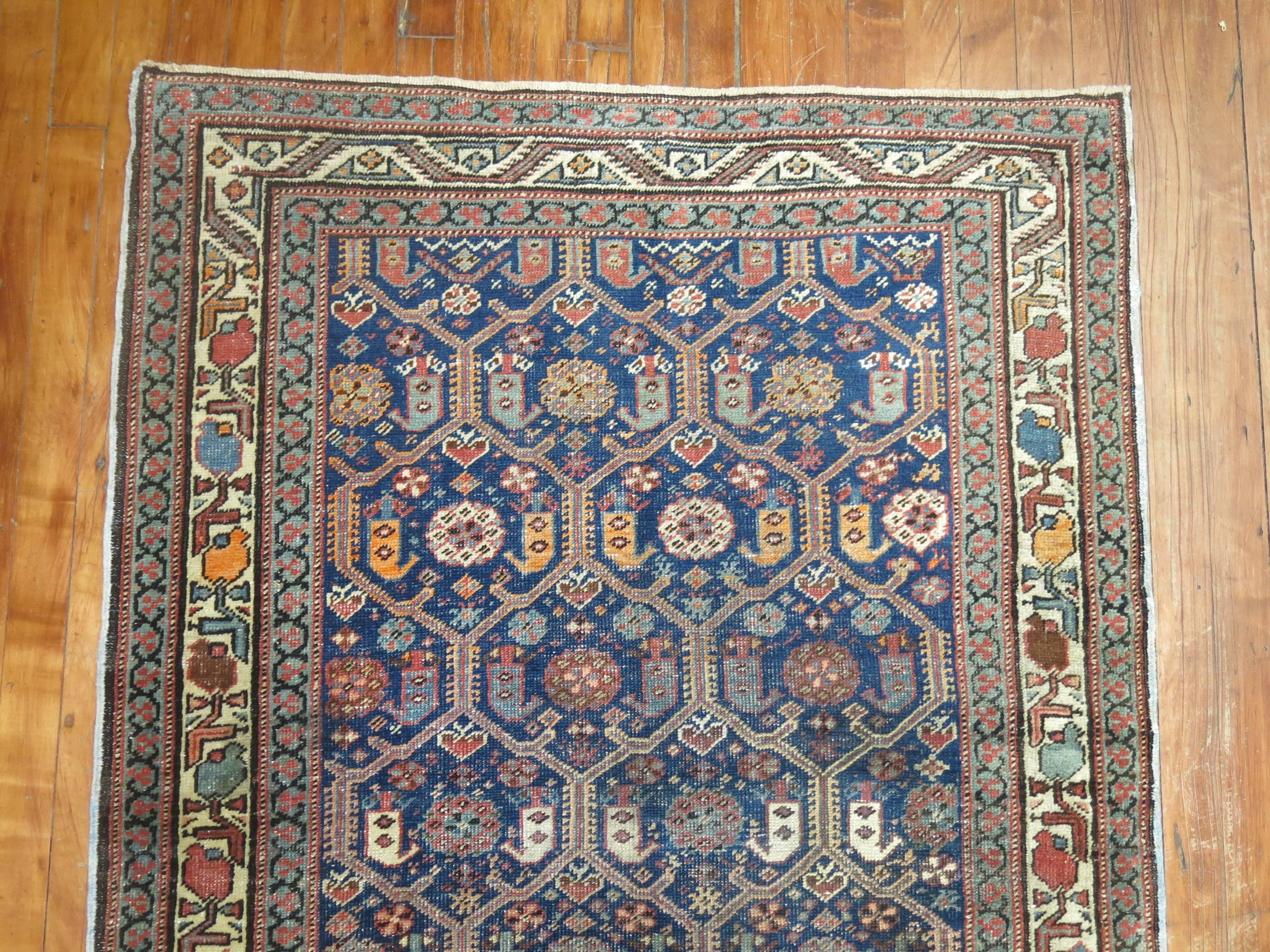 20th Century Pair of Navy Persian Antique Runners For Sale