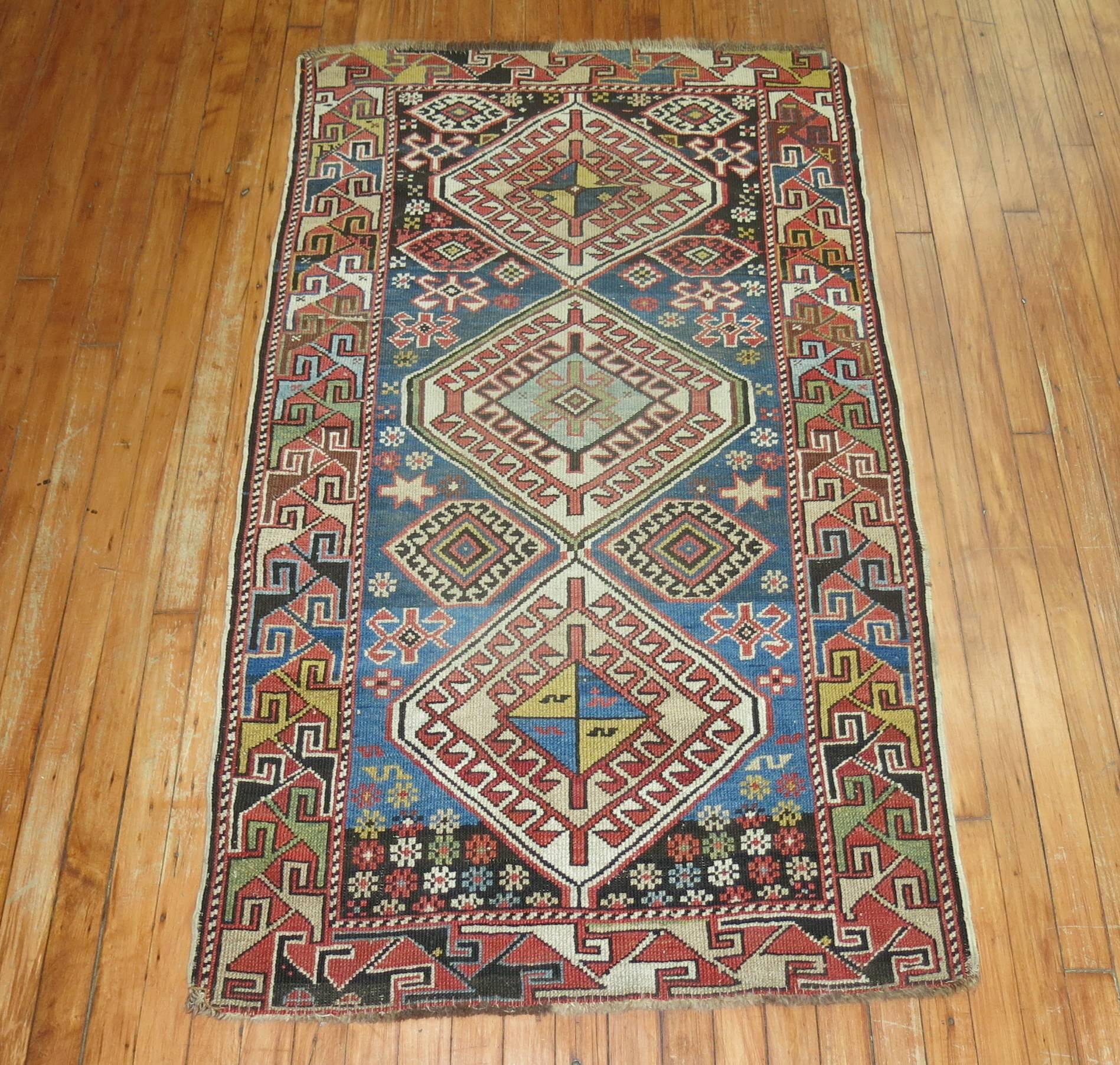 Antique Caucasian Rug In Excellent Condition In New York, NY