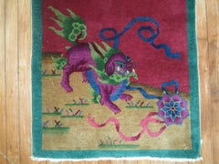 Foo Dog Chinese Art Deco Rug