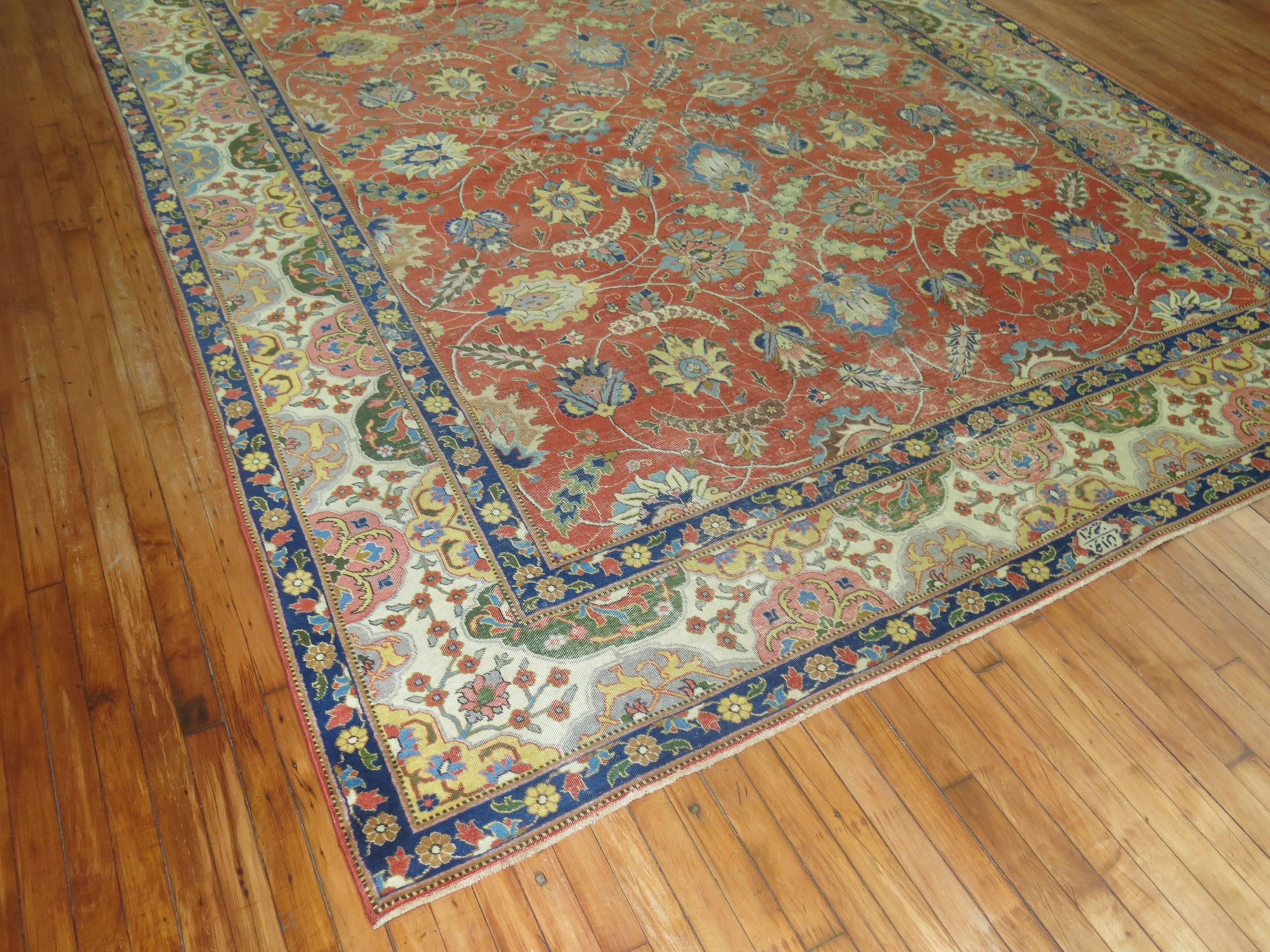 2nd quarter of the 20th century  room size Persian Tabriz rug.

8'10'' x 11'8''