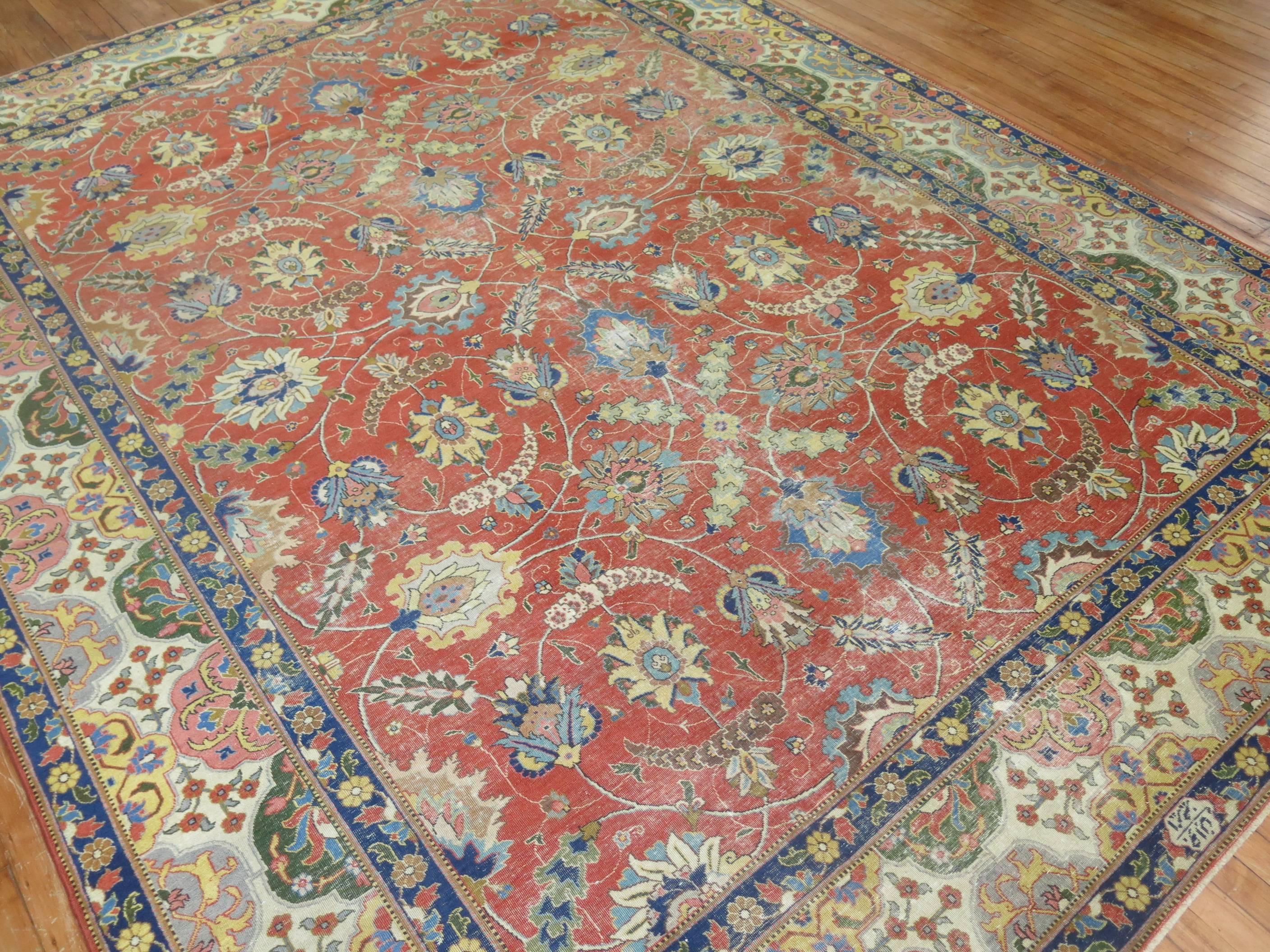 American Classical Zabihi Collection Vintage Persian Tabriz For Sale
