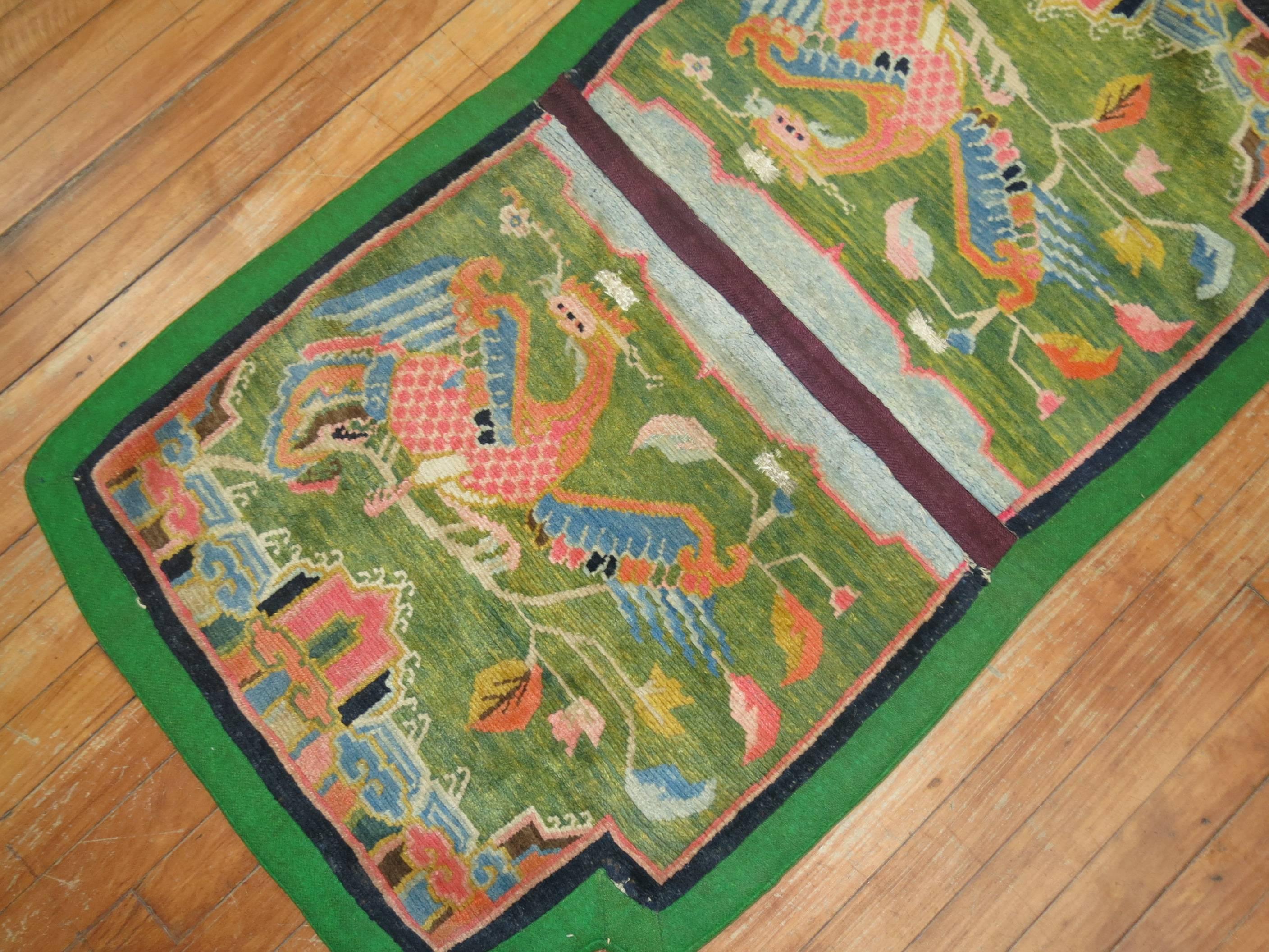 An early 20th century (possibly late 19th century) Tibetan textile rug.