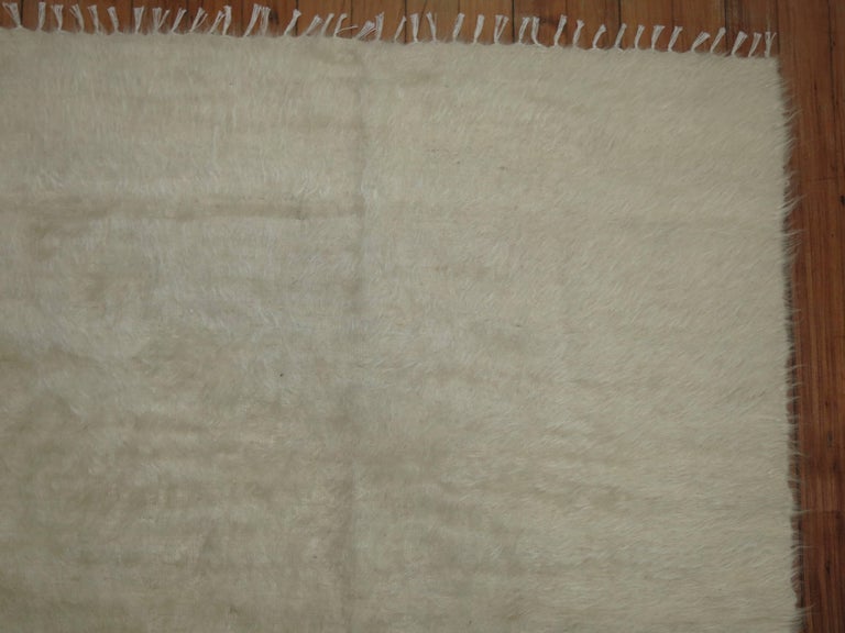Ivory Vintage Mohair Rug For Sale at 1stDibs