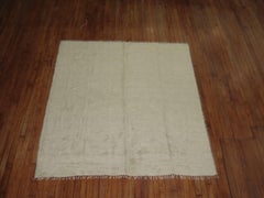 Tapis vintage en mohair ivoire