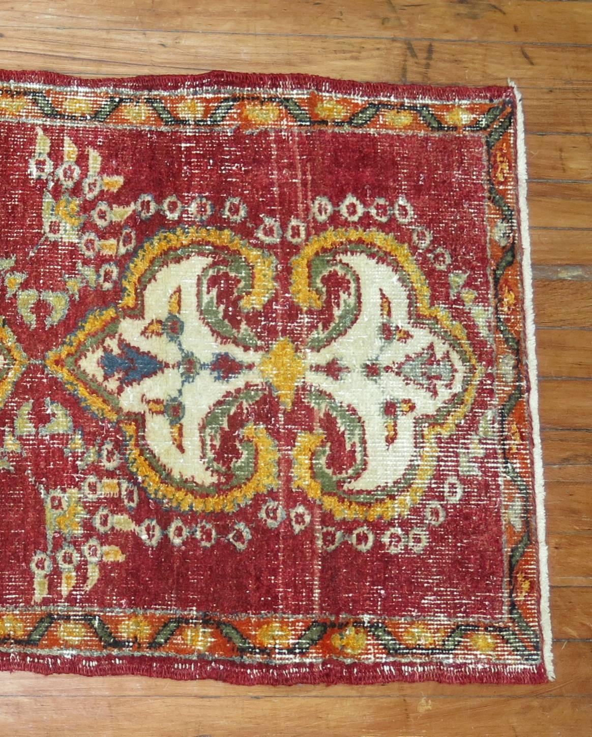 One of a kind shabby chic Turkish rug.