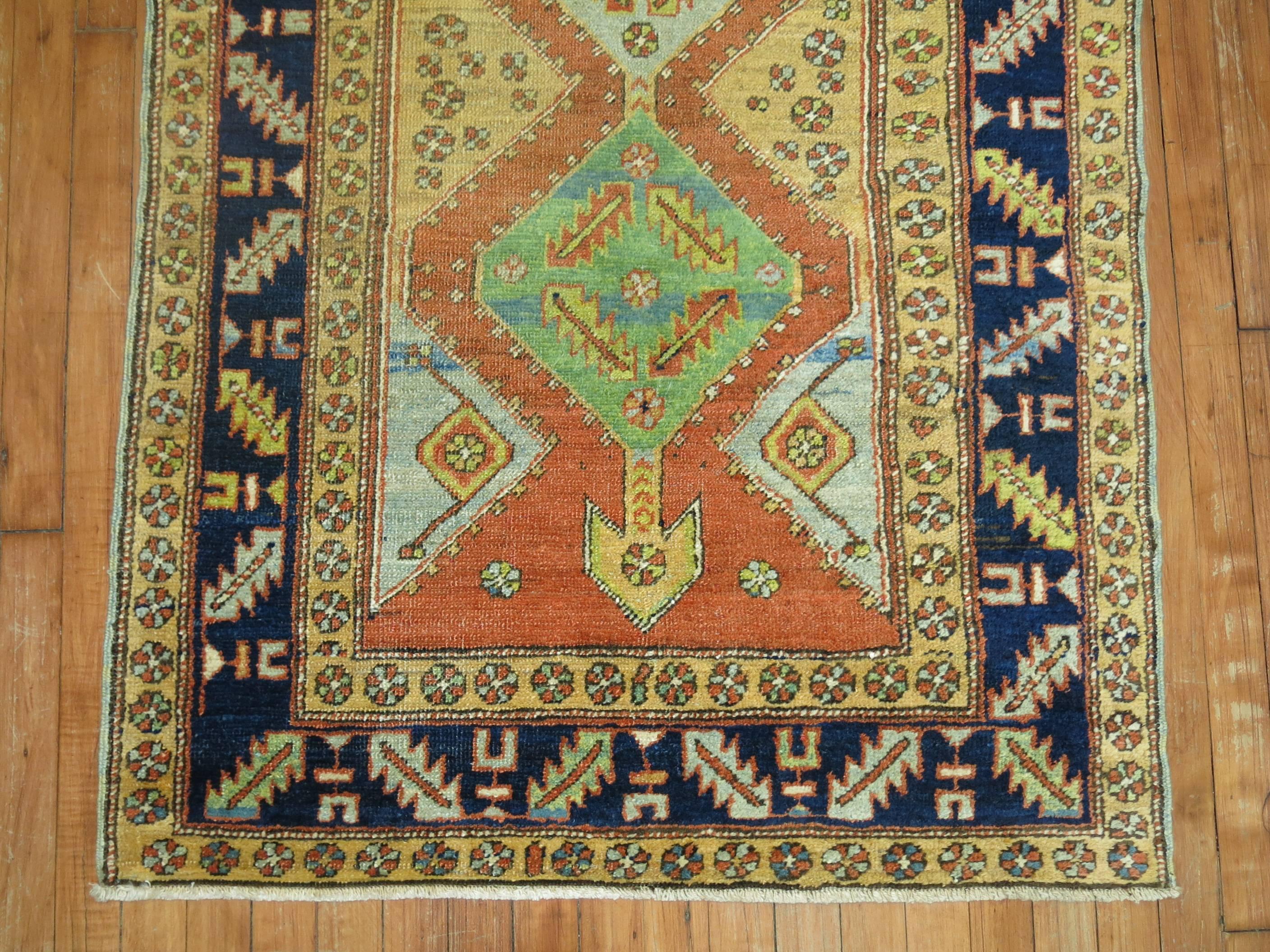 Adirondack Antique Persian Heriz Rug in Bright Colors