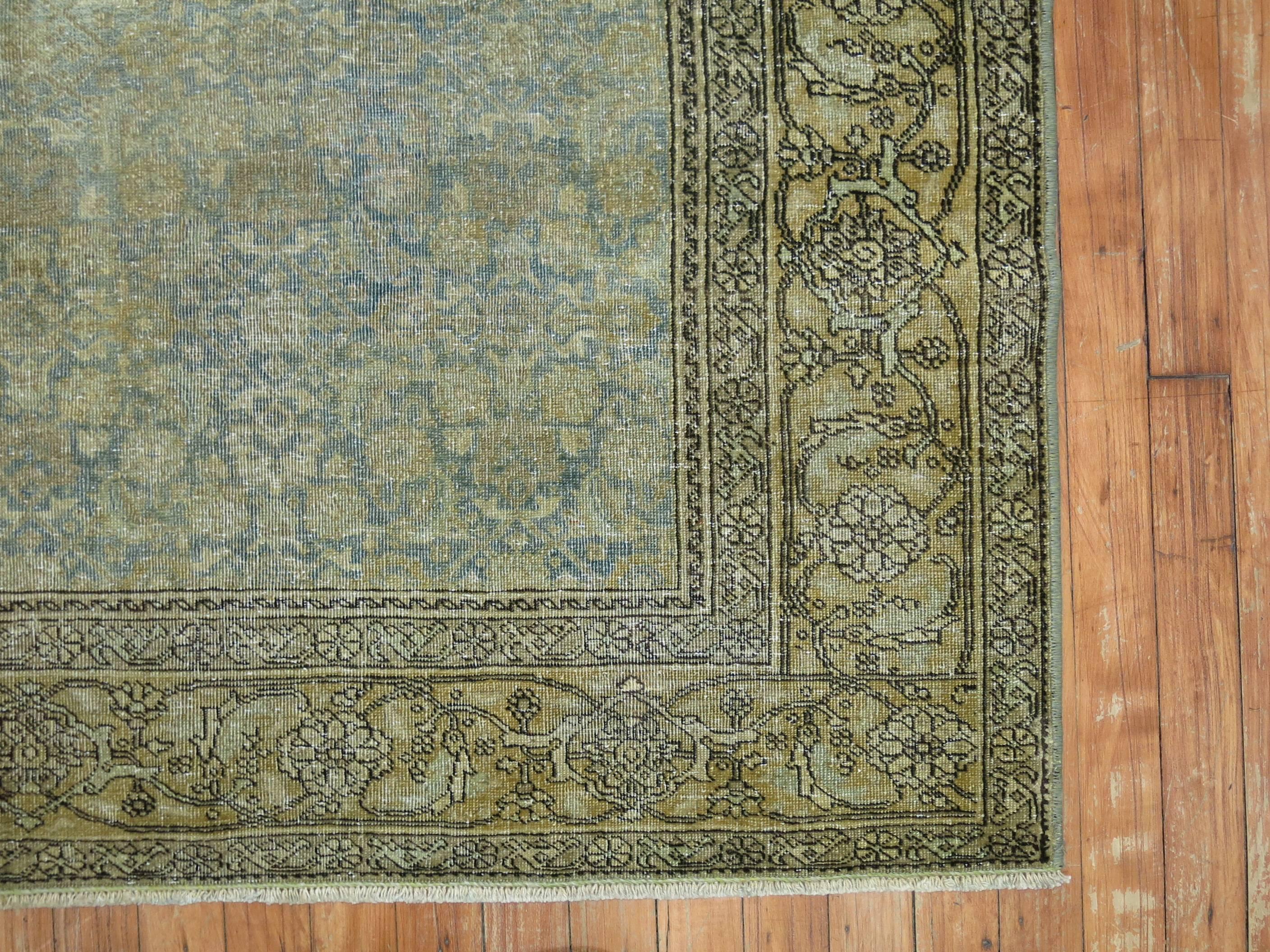 Hand-Woven Antique Persian Tabriz Rug