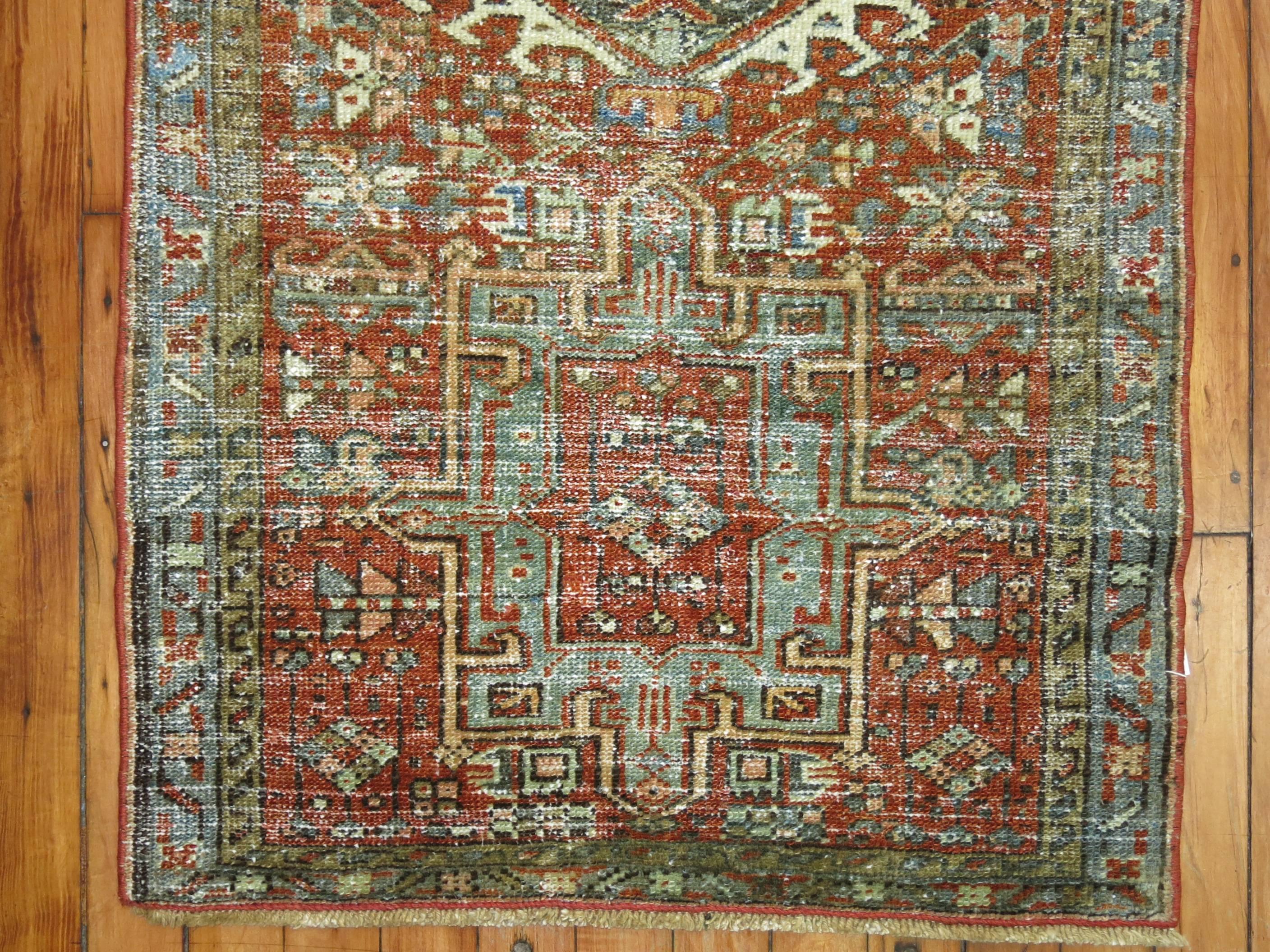 Perfectly textured Persian Heriz rug.