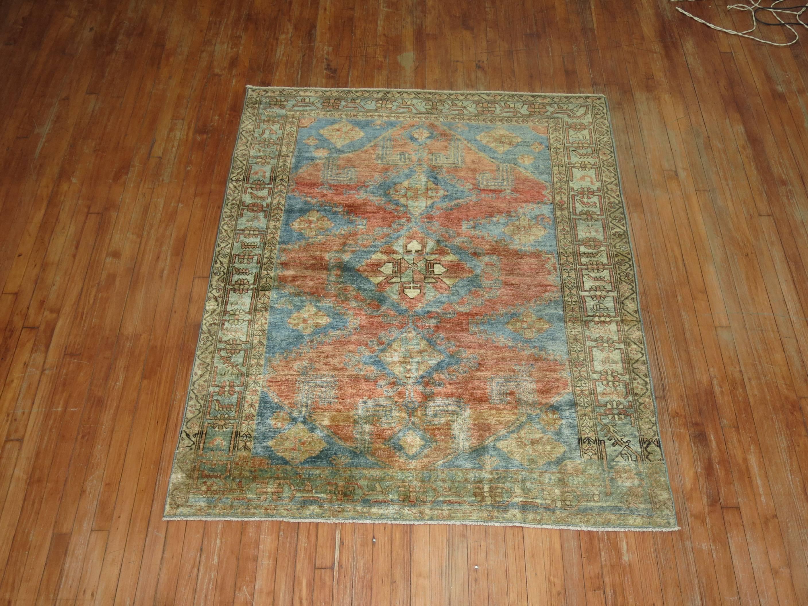 Antique Persian Malayer Square Rug In Excellent Condition In New York, NY