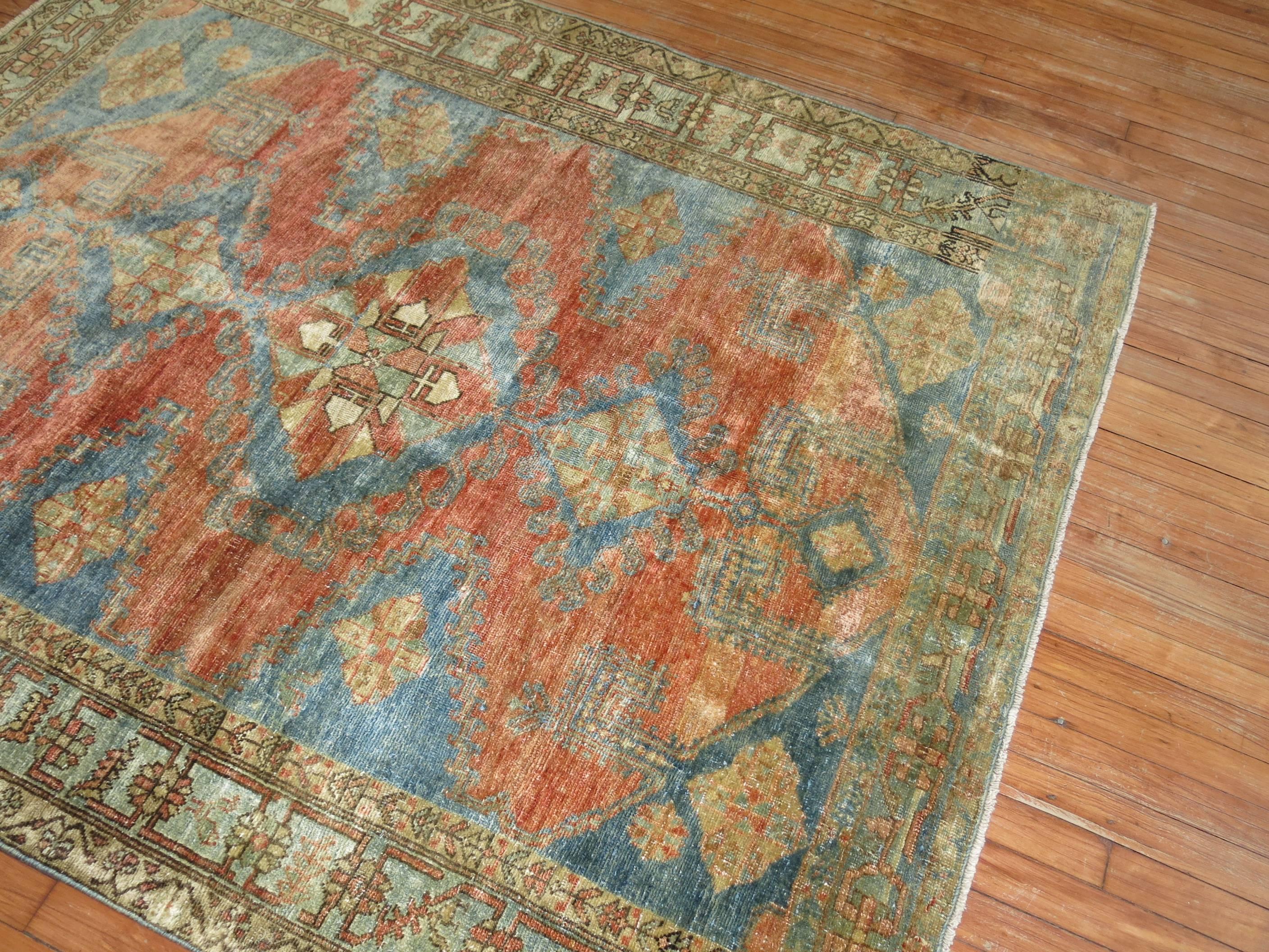 Spanish Colonial Antique Persian Malayer Square Rug