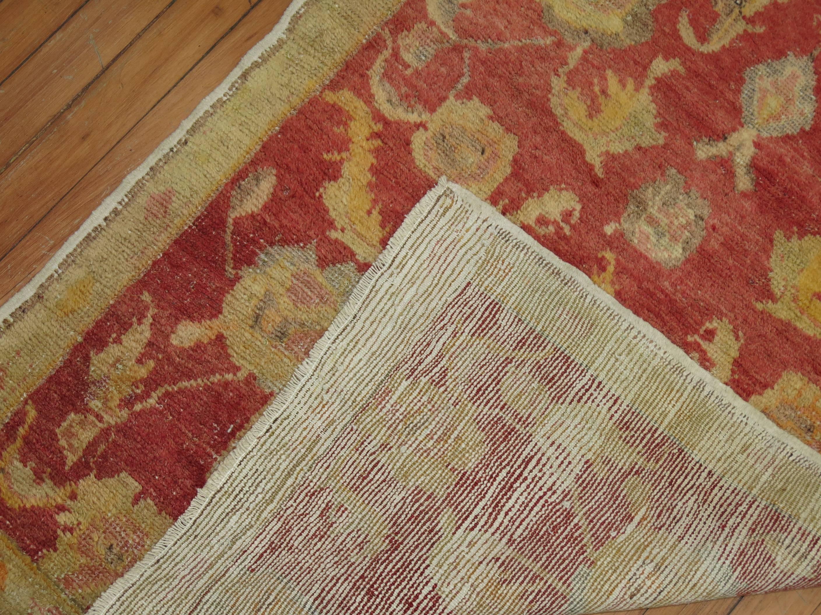 A scatter size vintage Turkish Oushak rug, circa mid-20th century.