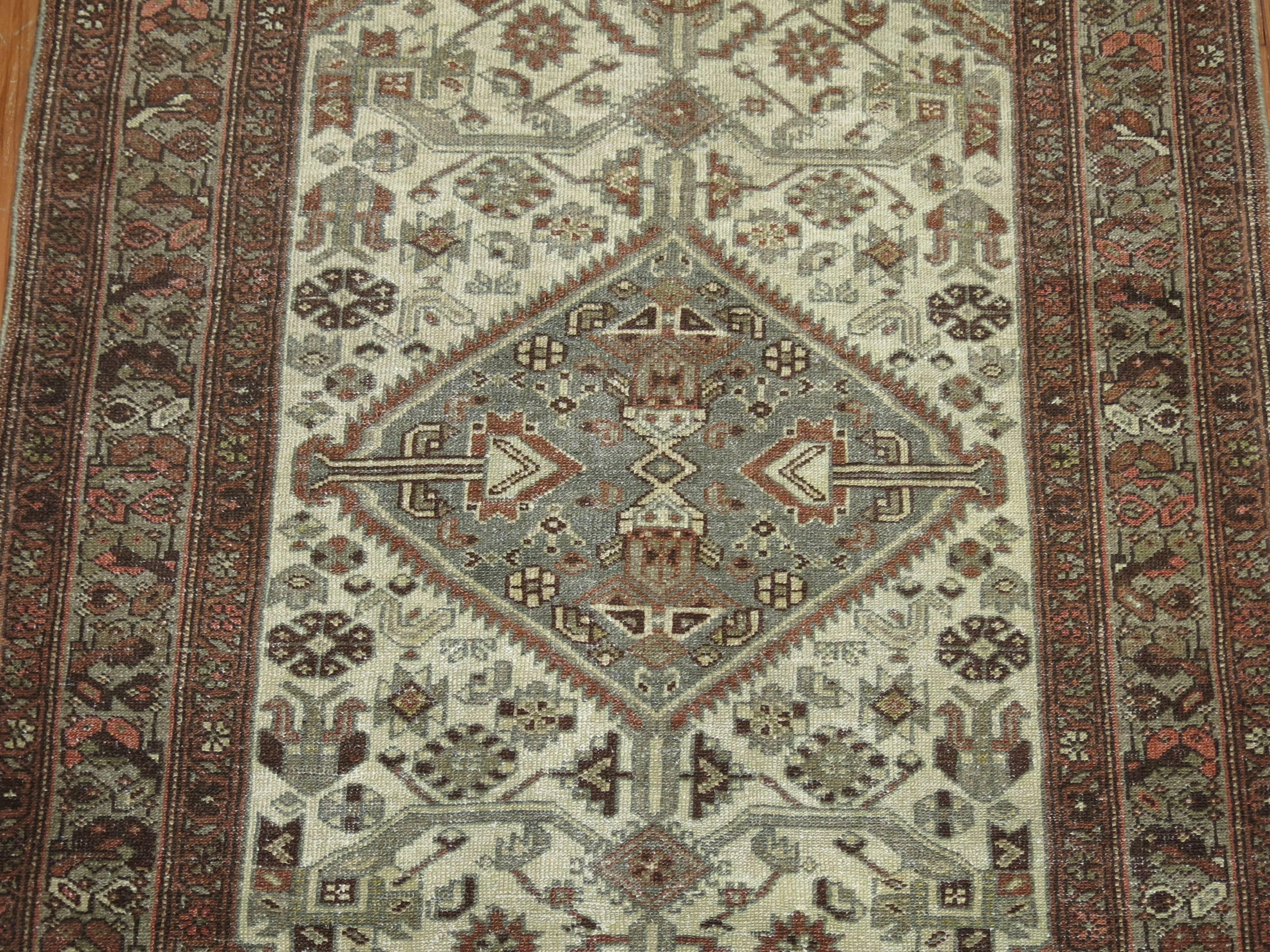 Earth Tone Persian Malayer Antique Rug In Good Condition For Sale In New York, NY