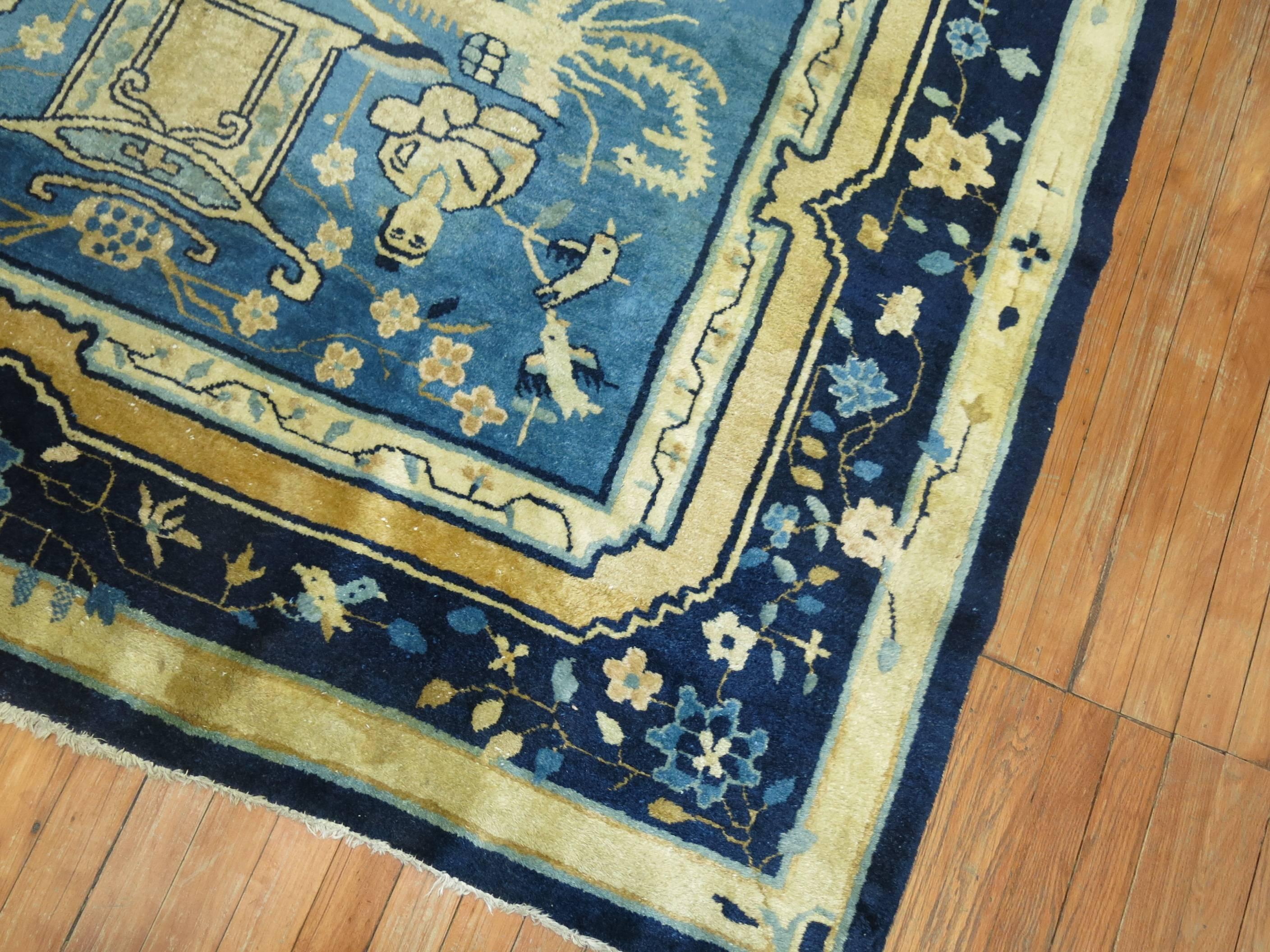 blue chinese rug