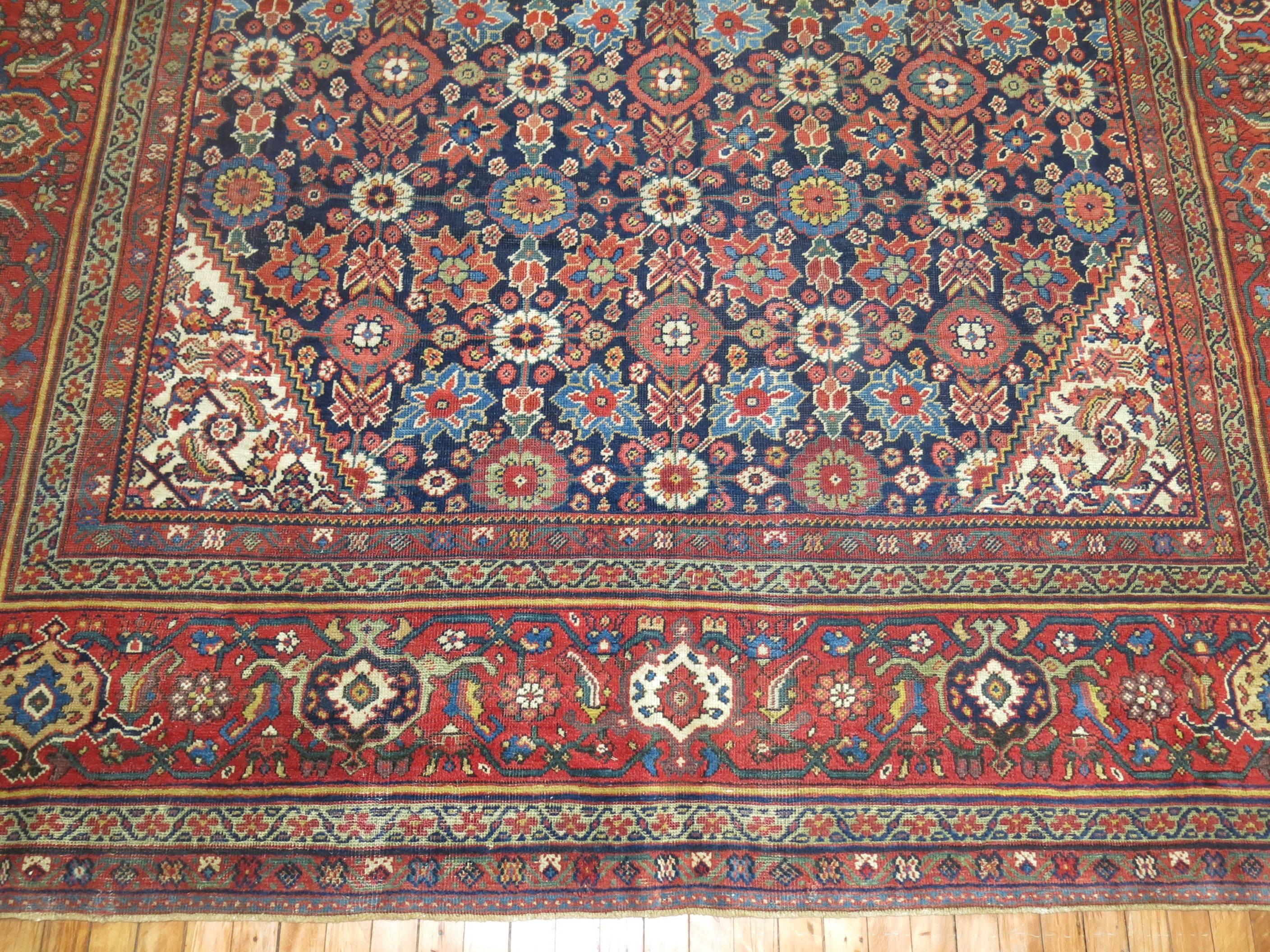 Sultanabad Antique Persian Mahal Rug For Sale