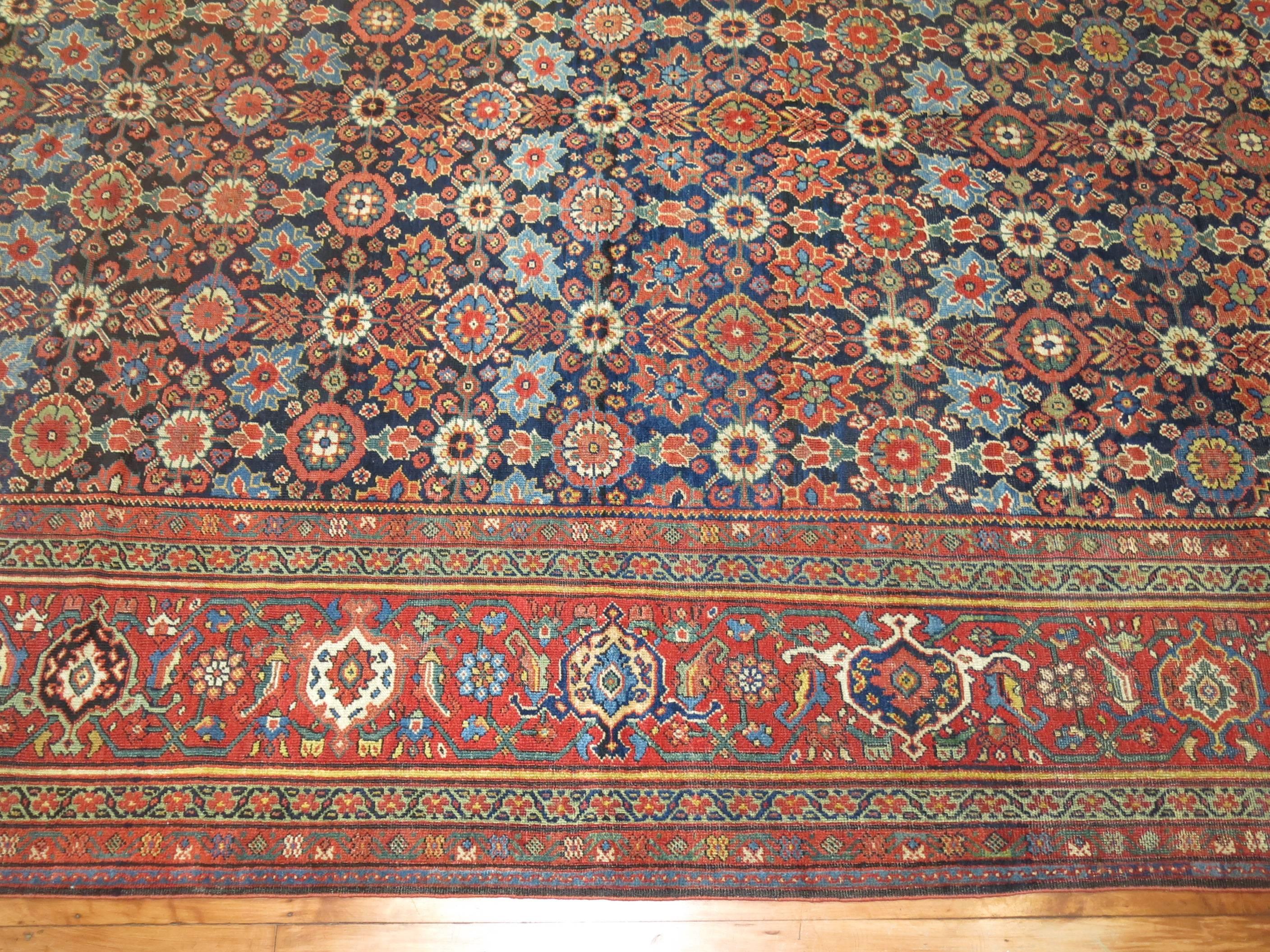 Early 20th Century Antique Persian Mahal Rug For Sale