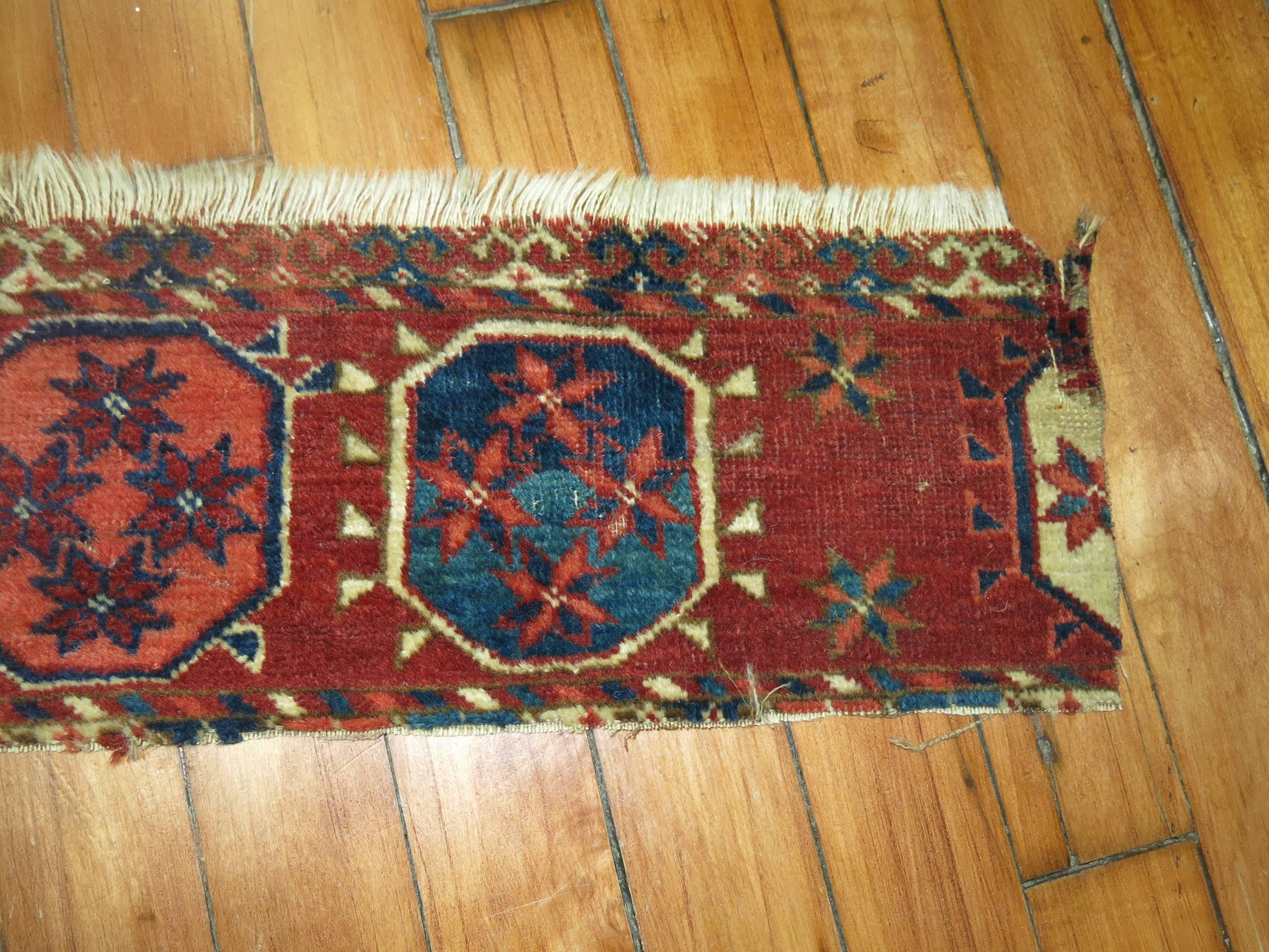 Early 19th Century, Late 18th Century Turkeman Fragment Rug