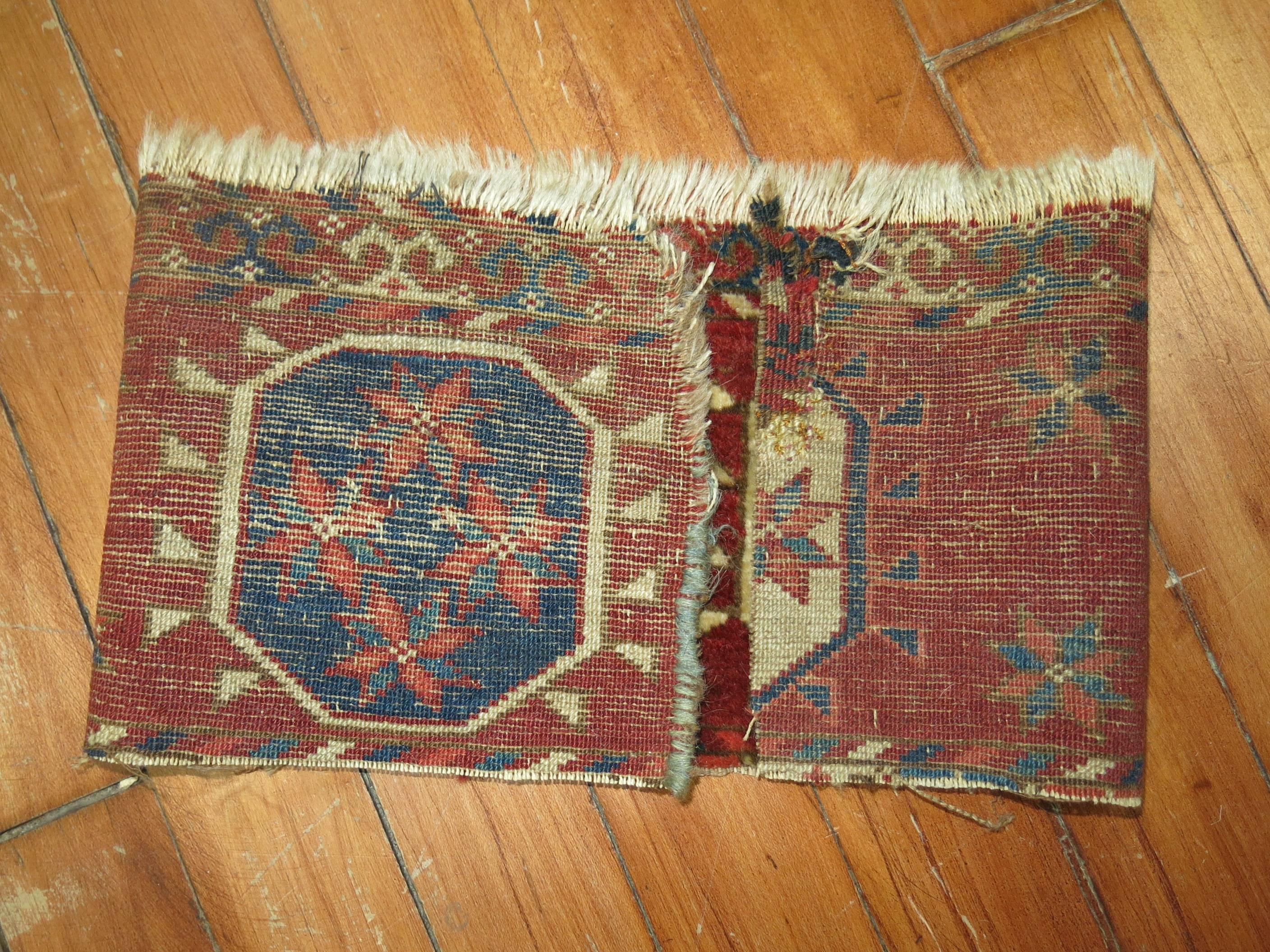 19th Century Antique Turkeman Fragment Rug