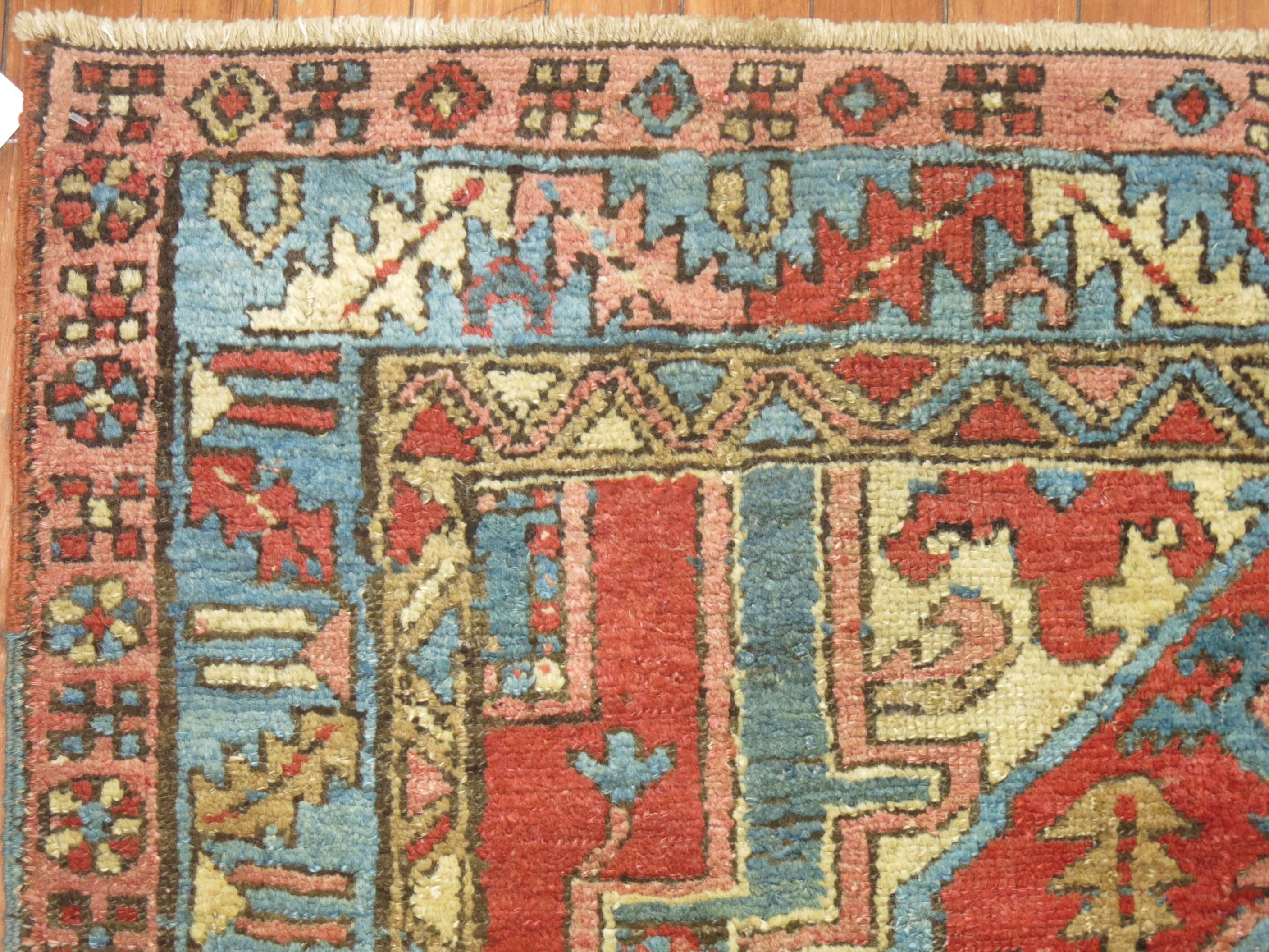 Serapi Antique Square Persian Heriz Rug