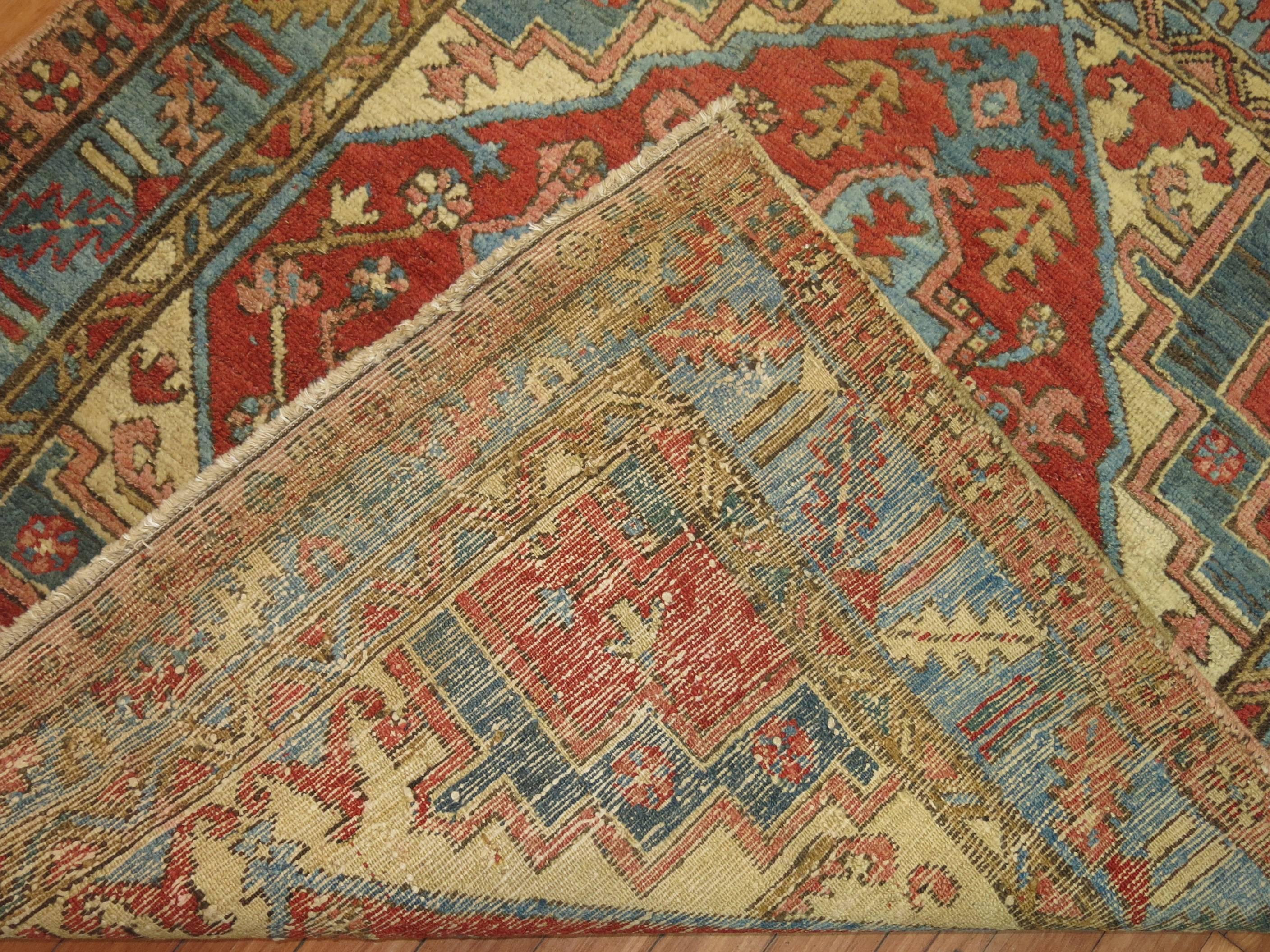 Antique Square Persian Heriz Rug 1