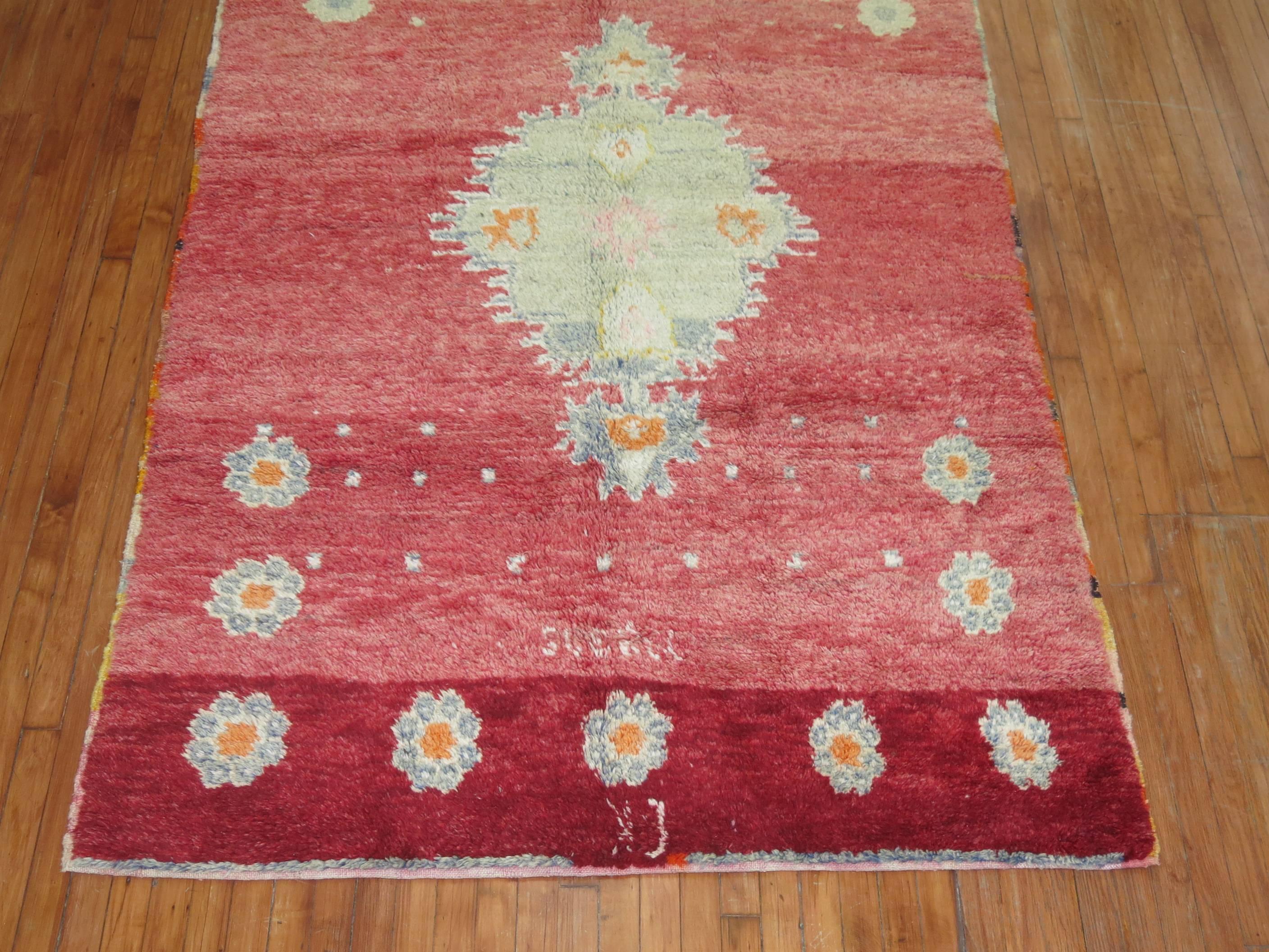 Bohemian vibes with this rare size Turkish shag carpet.