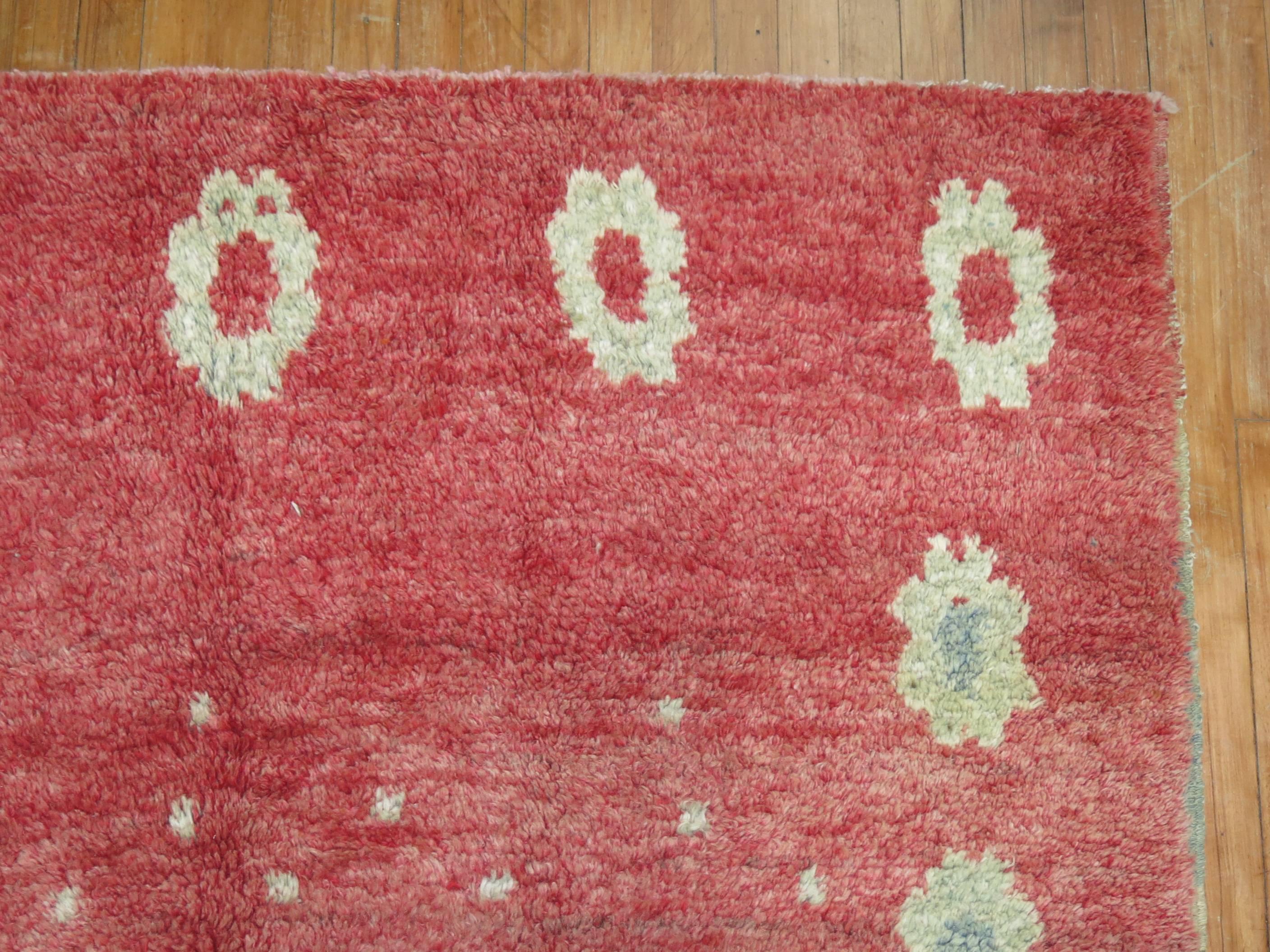 Vintage Boho Chic Turkish Shag Rug In Excellent Condition In New York, NY
