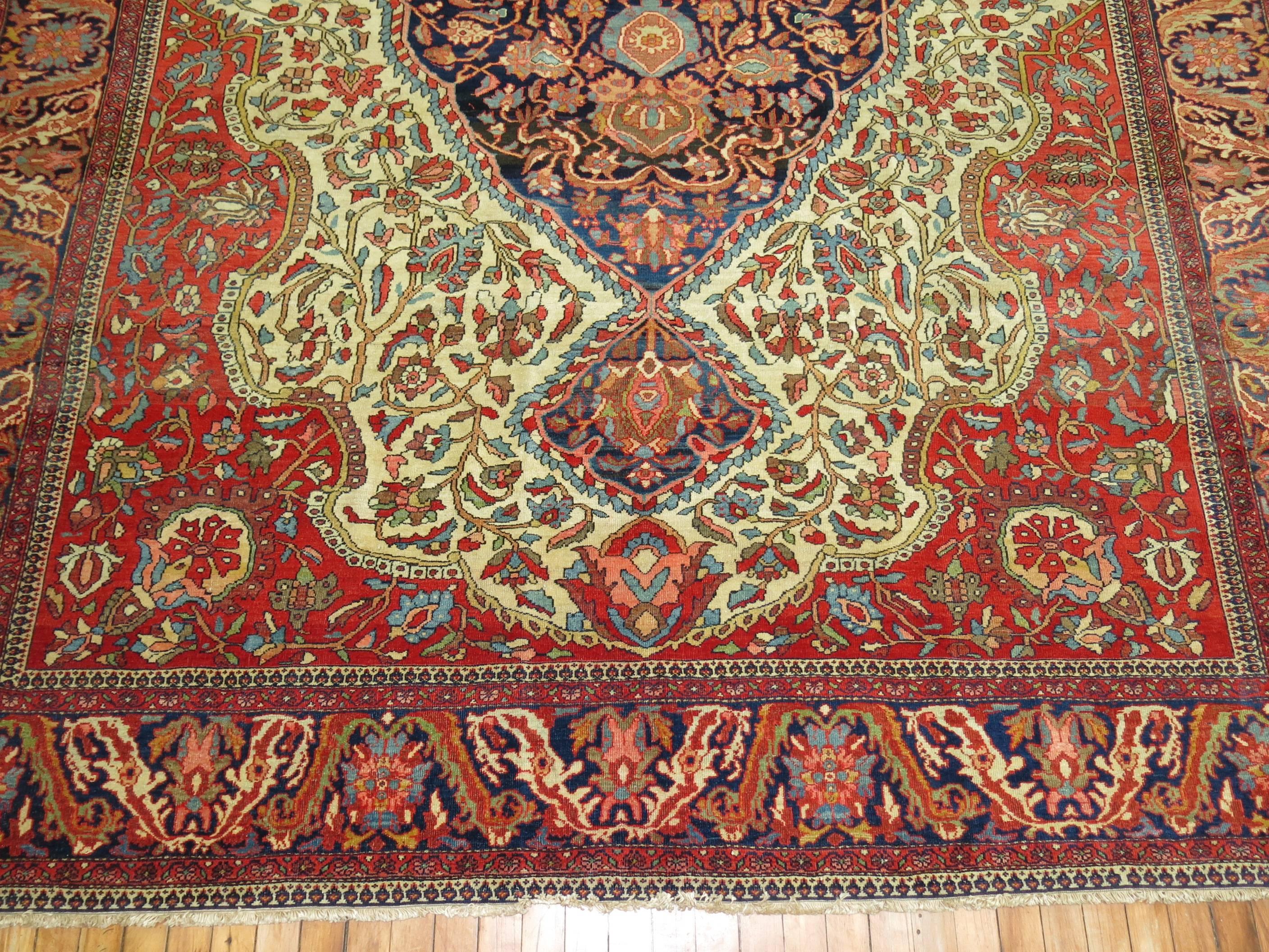Persian Sarouk Ferahan Rug In Excellent Condition For Sale In New York, NY