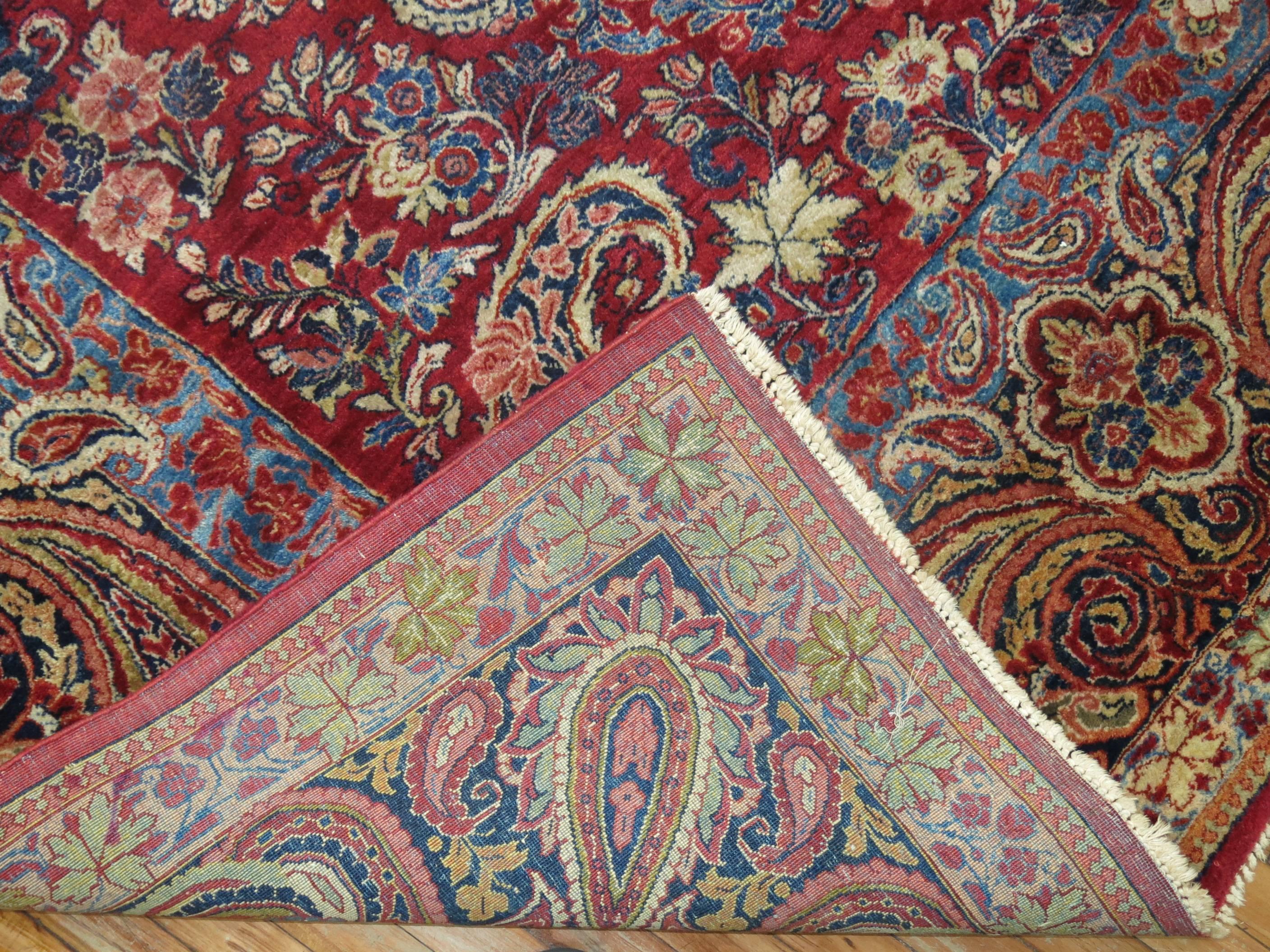 Antique Square Persian Sarouk Rug In Good Condition For Sale In New York, NY