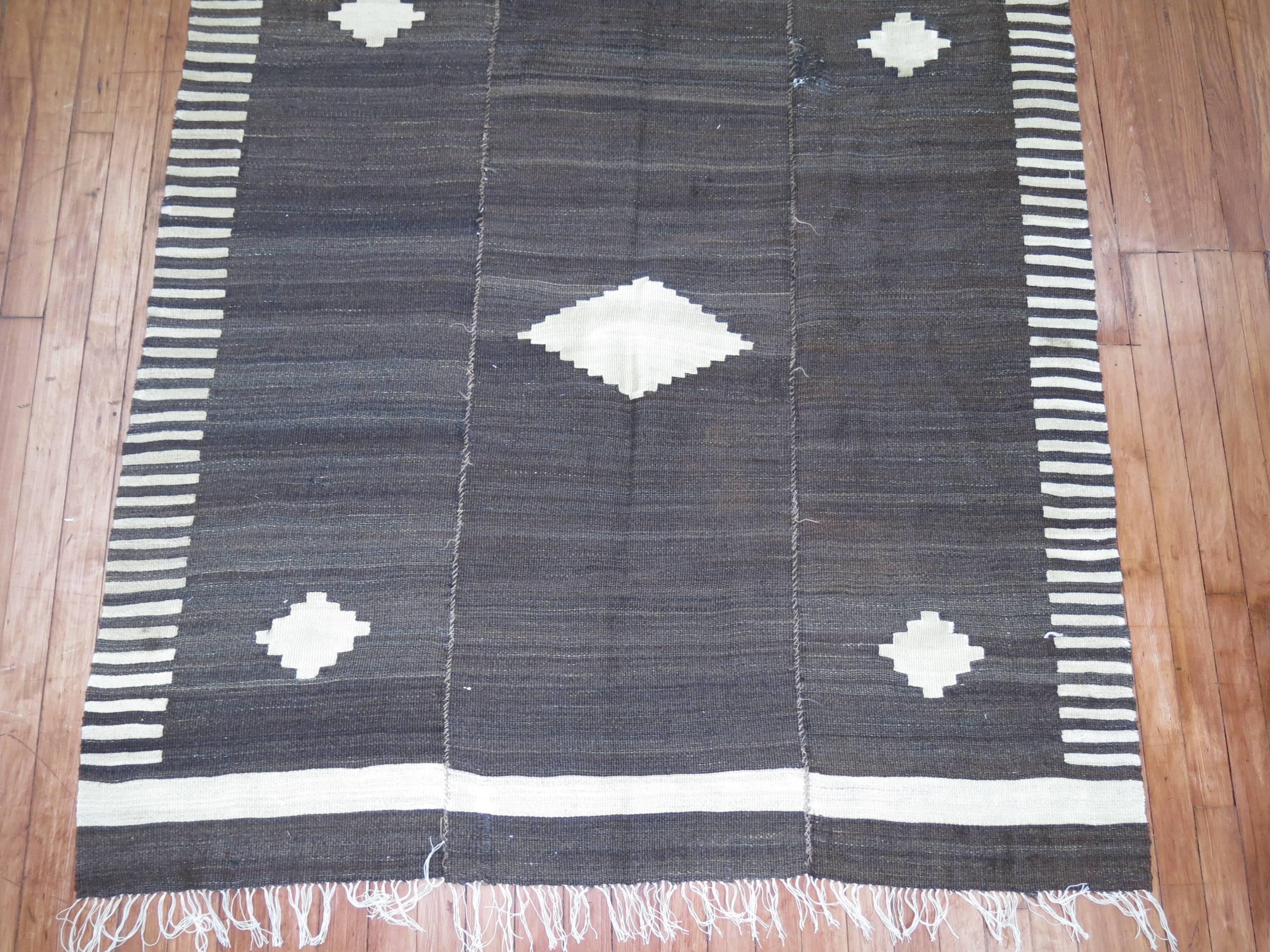 Paneled Turkish Kilim Decorative Rug In Good Condition In New York, NY