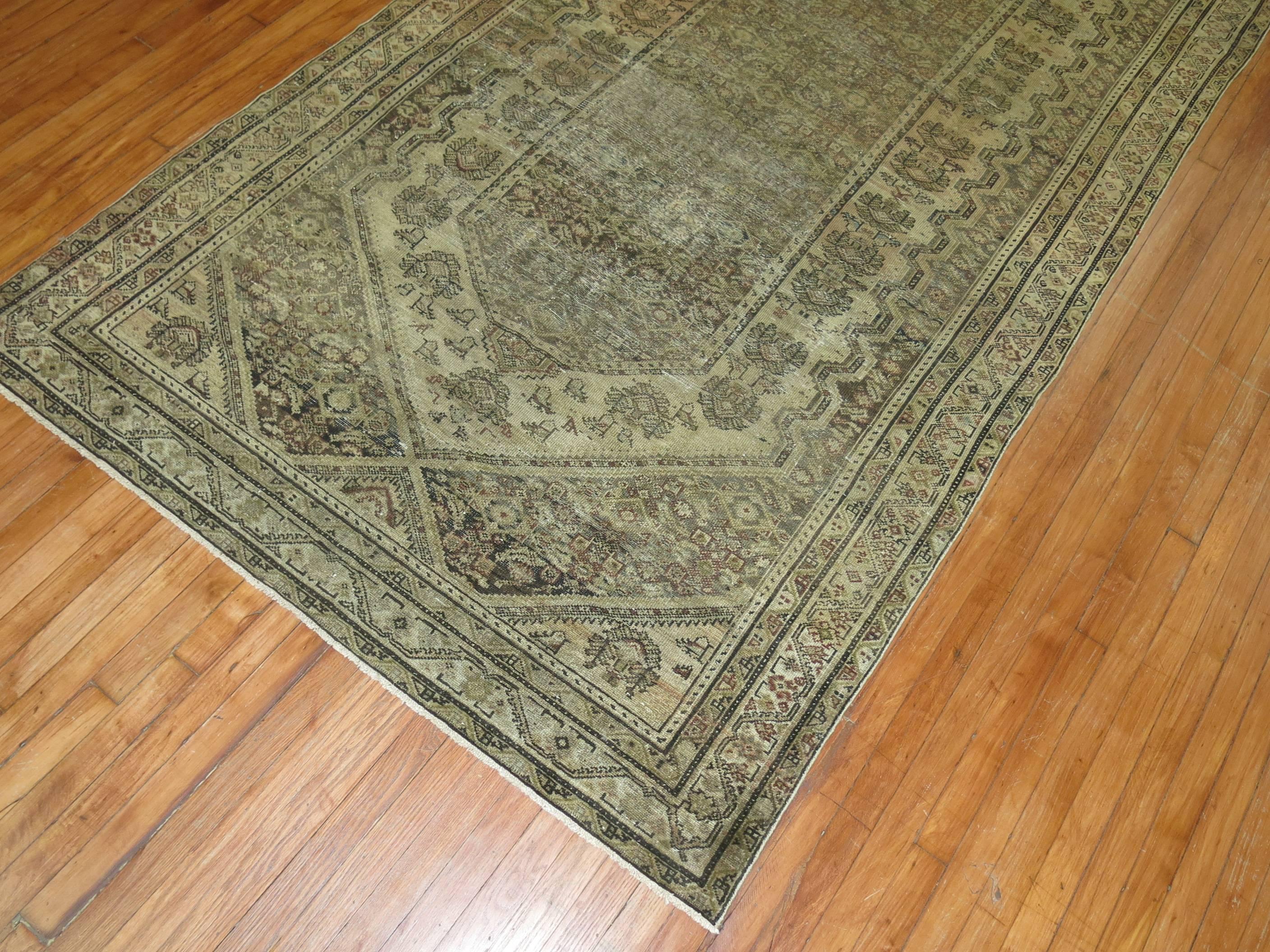 Noué à la main Tapis persan Malayer Shabby Chic en vente