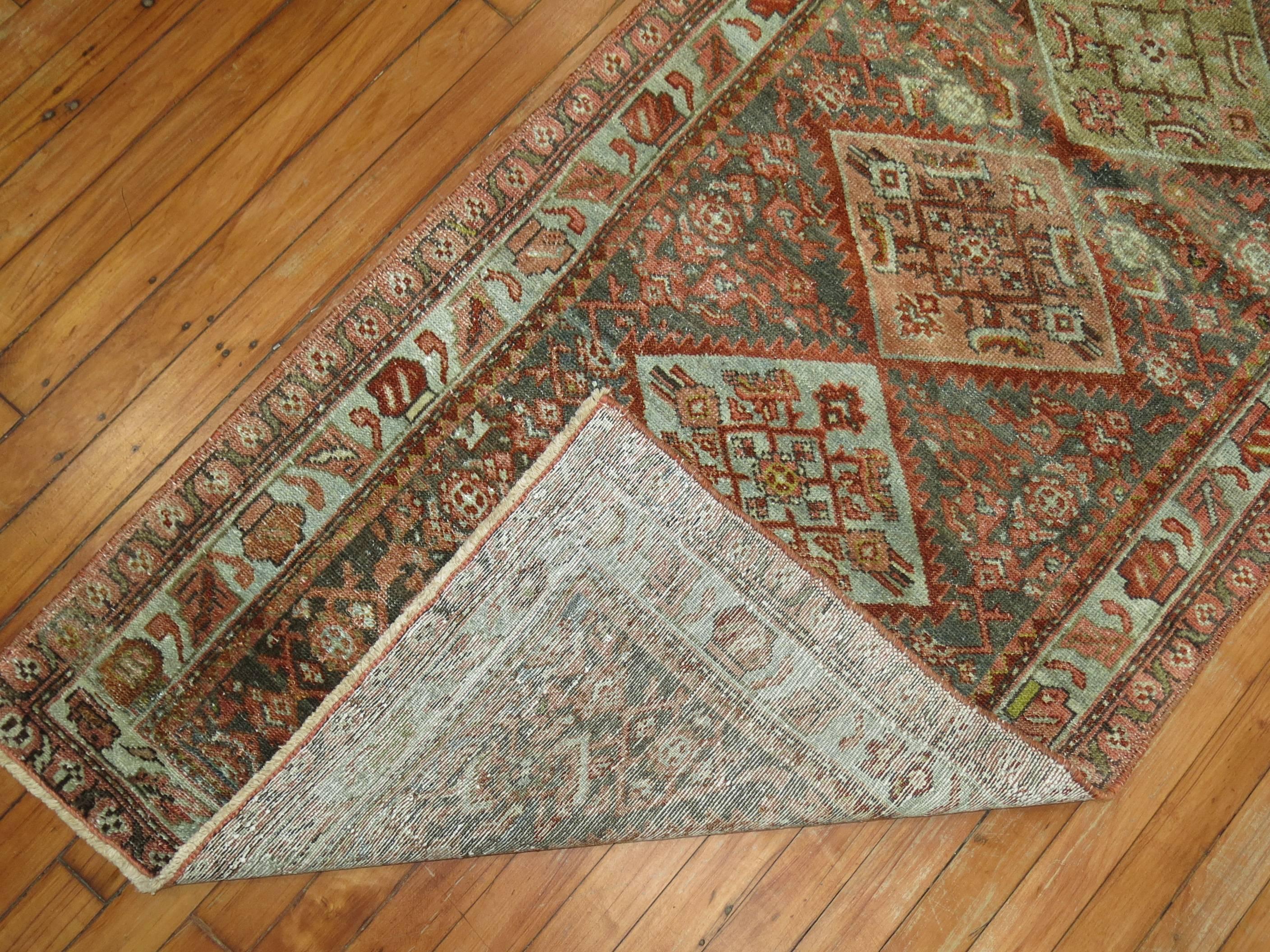 Wool Geometric Persian Malayer Tribal Runner