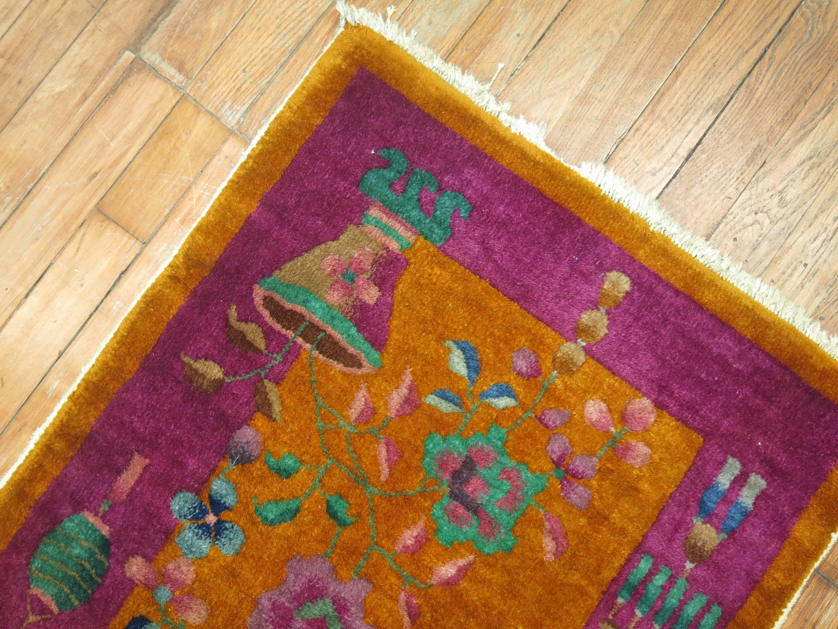 Hand-Woven Chinese Art Deco Rug