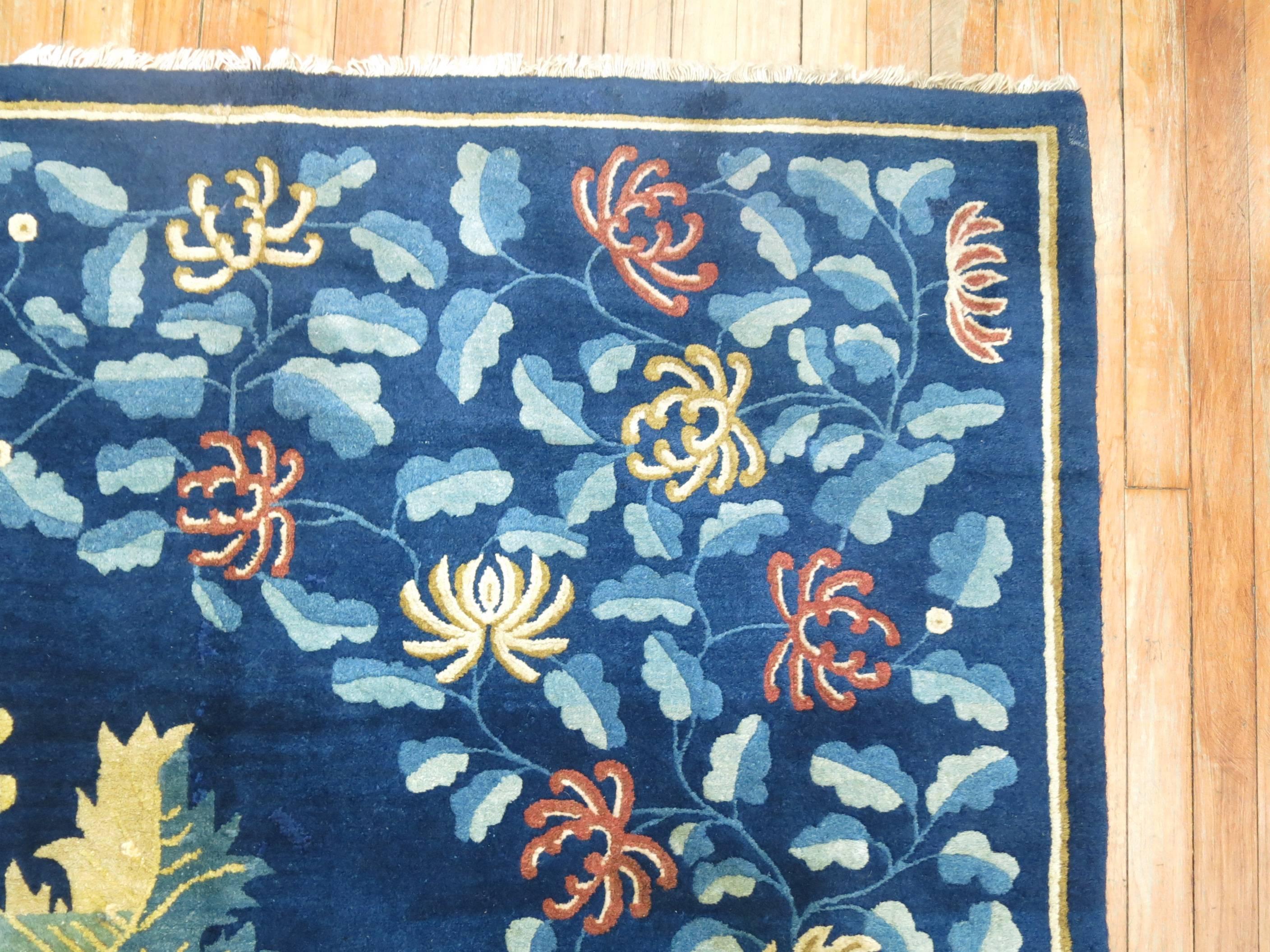 Victorian Butterfly Antique Chinese Peking Rug