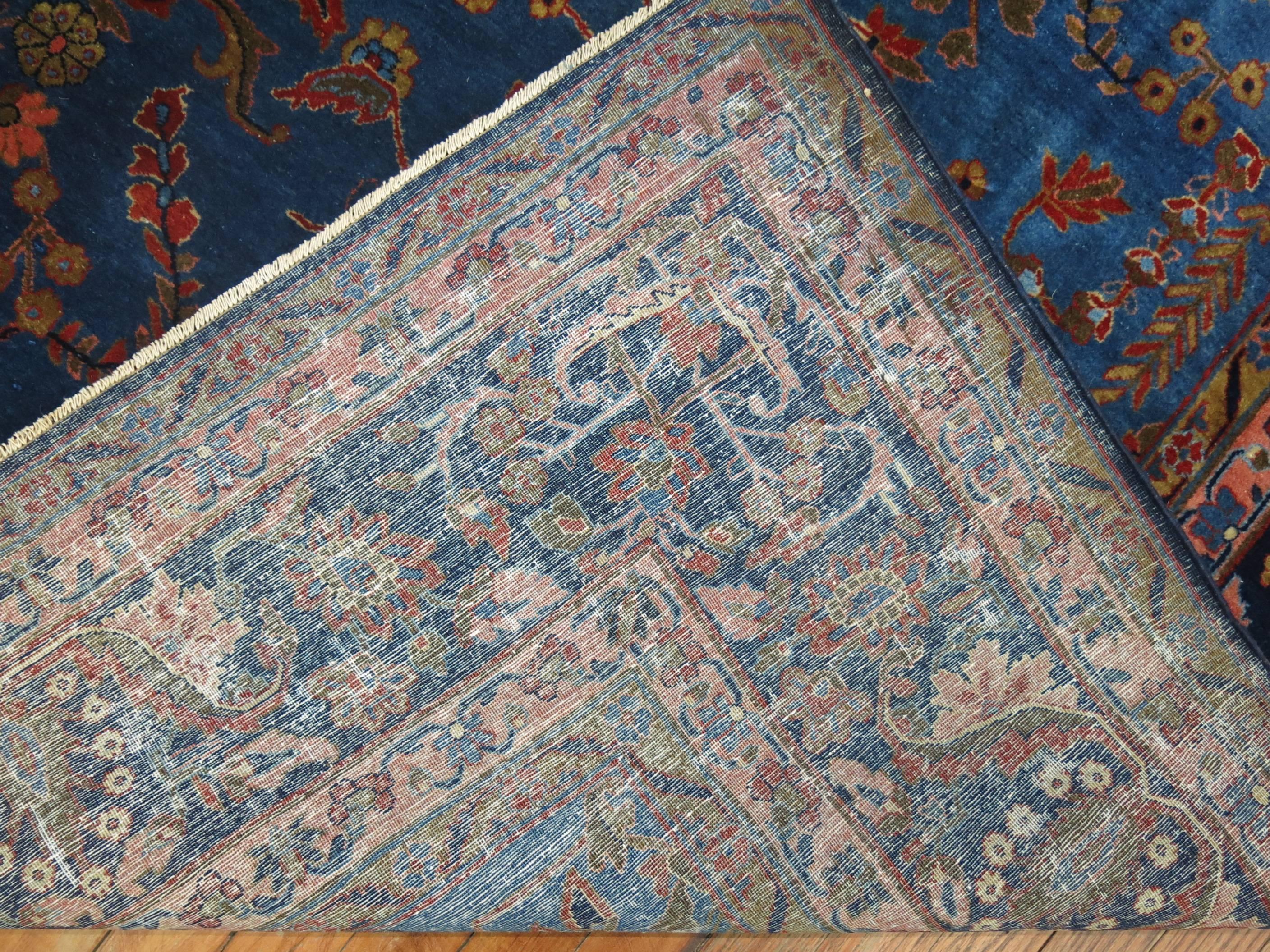 Fascinating finely woven antique Persian signed Kashan rug

The best 19th century and turn-of-the-20th century Kashan carpets, be they of the Manchester wool type or the Mohtasham Kashan style, are quite essentially formal, richly continental, and