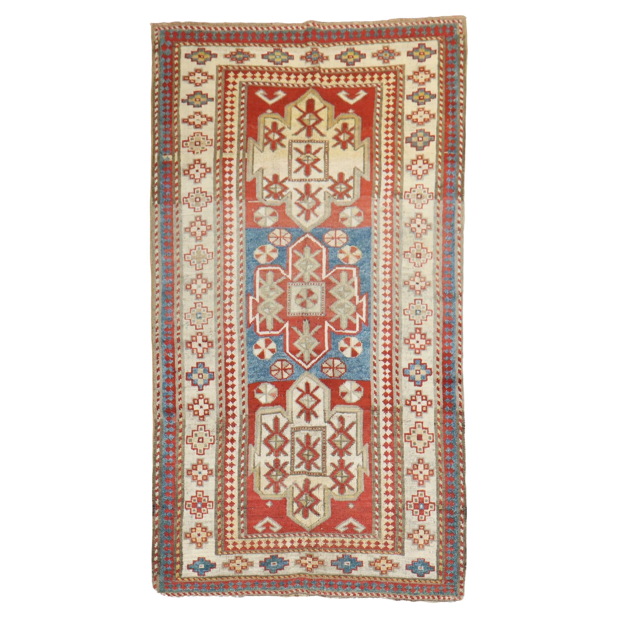 Zabihi Collection Late 19th Century Antique Bordjalou Kazak Rug  For Sale