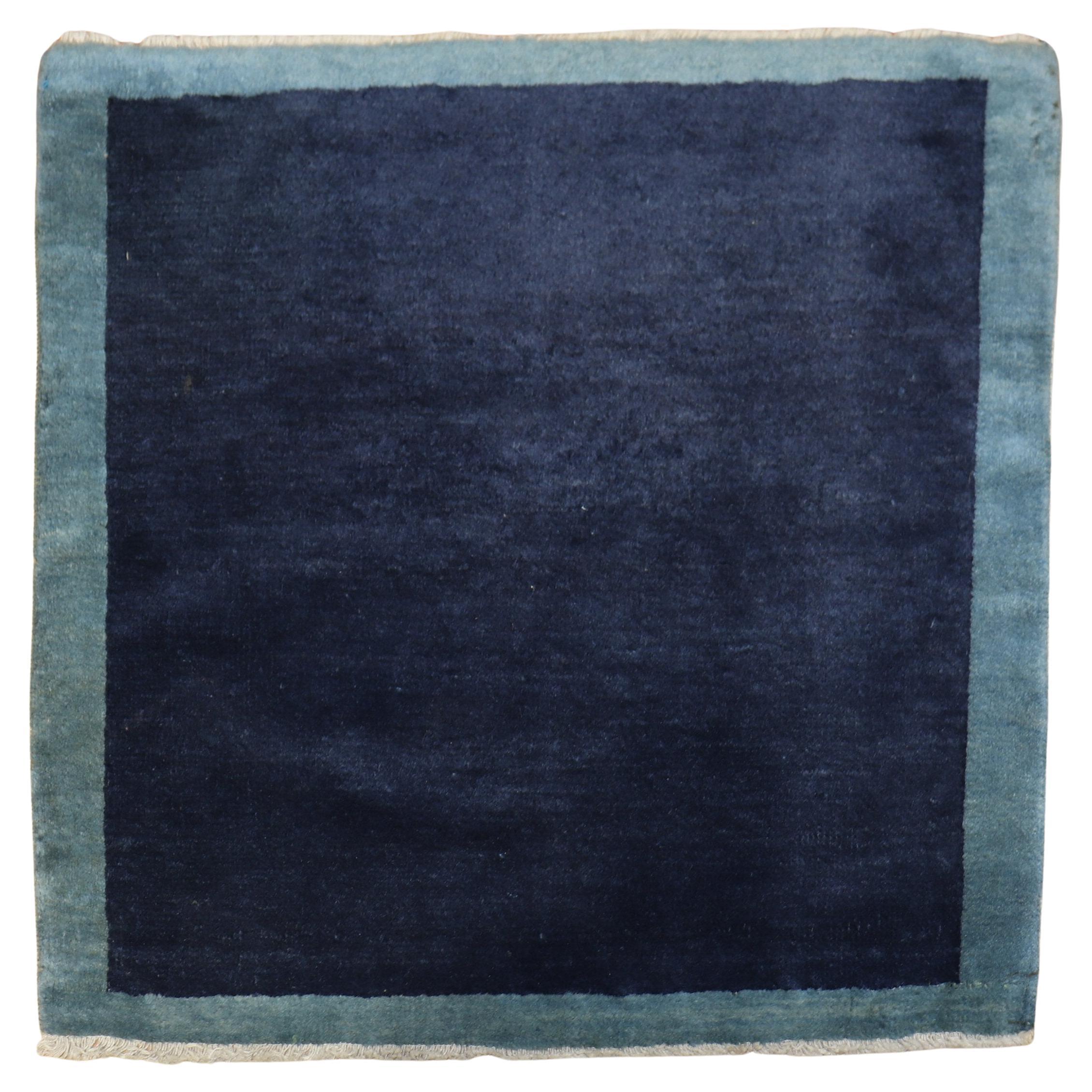 Blue Vintage Chinese Minimalist Rug For Sale