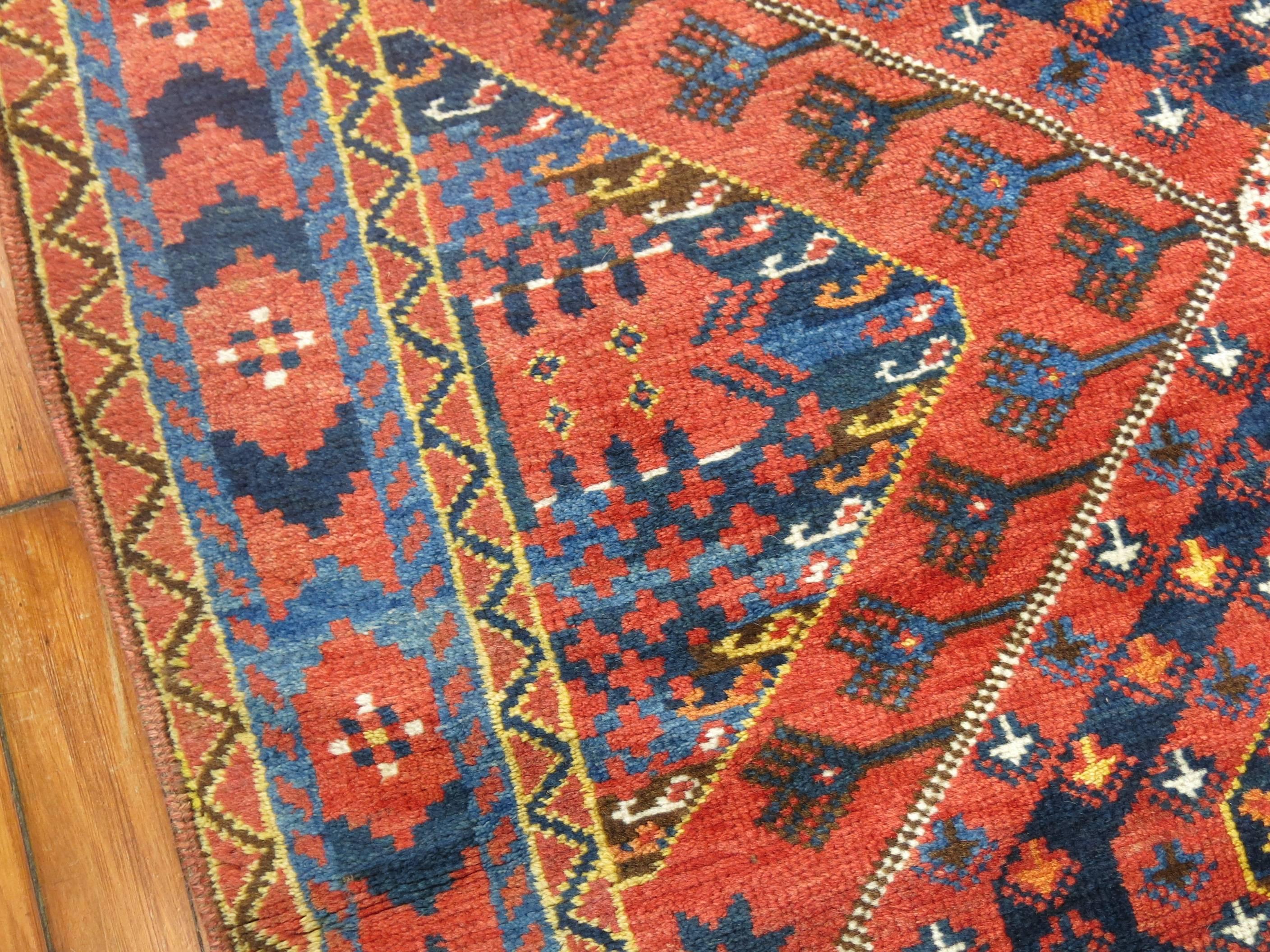 A well-preserved rare gallery size tribal Turkmen beshir rug.

6'1'' x 13'3''